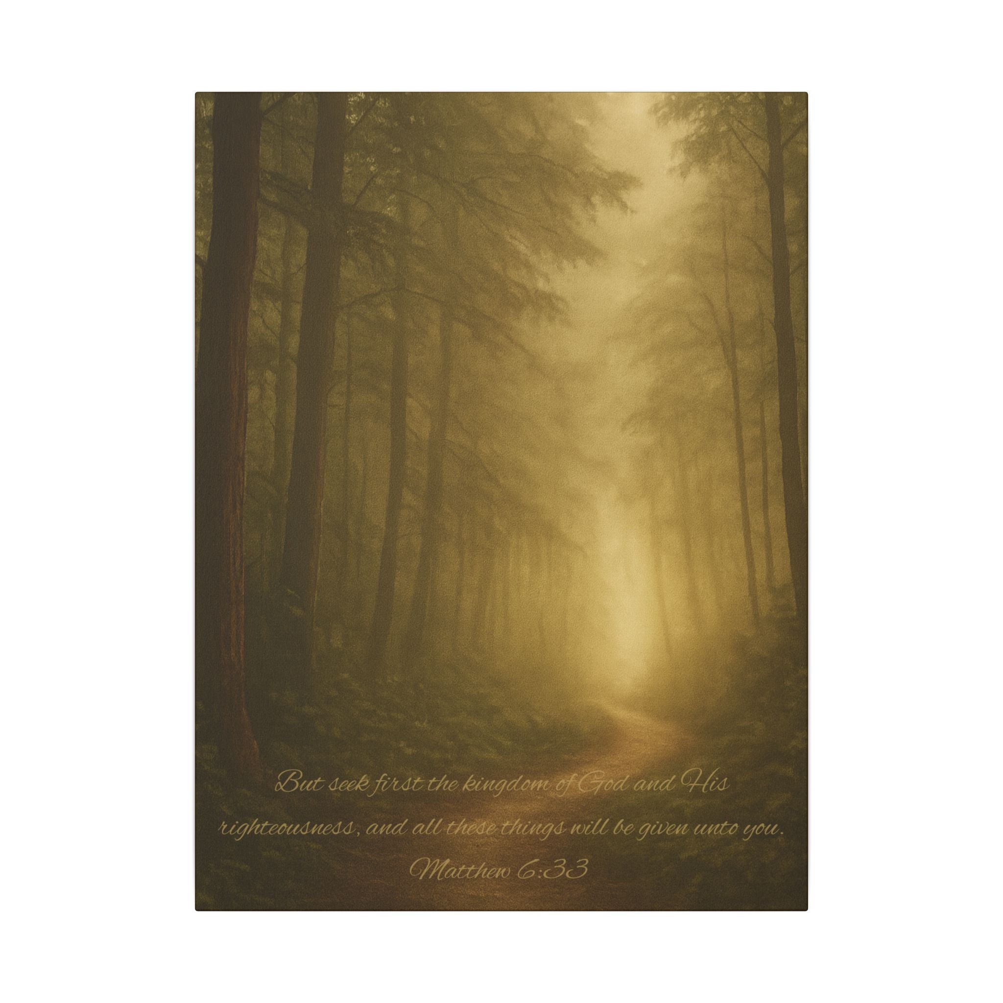 Seek First – Matthew 6:33 Forest Path Canvas | Live the Verse Collection by all4HIM