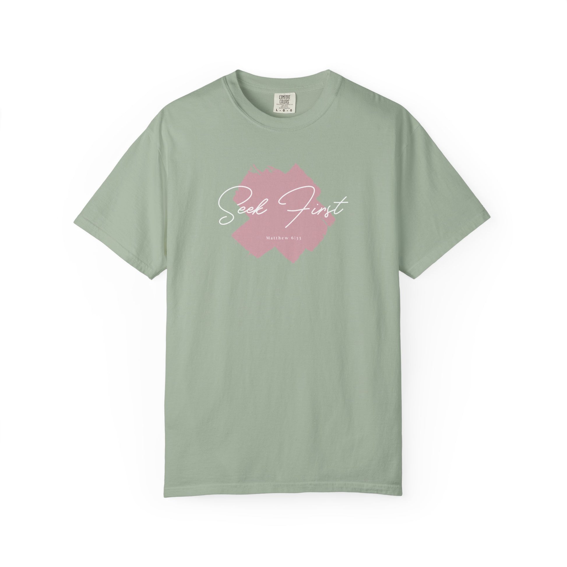 Seek First – Christian T-Shirt | Brush Script Design | Live the Verse Collection | all4HIM