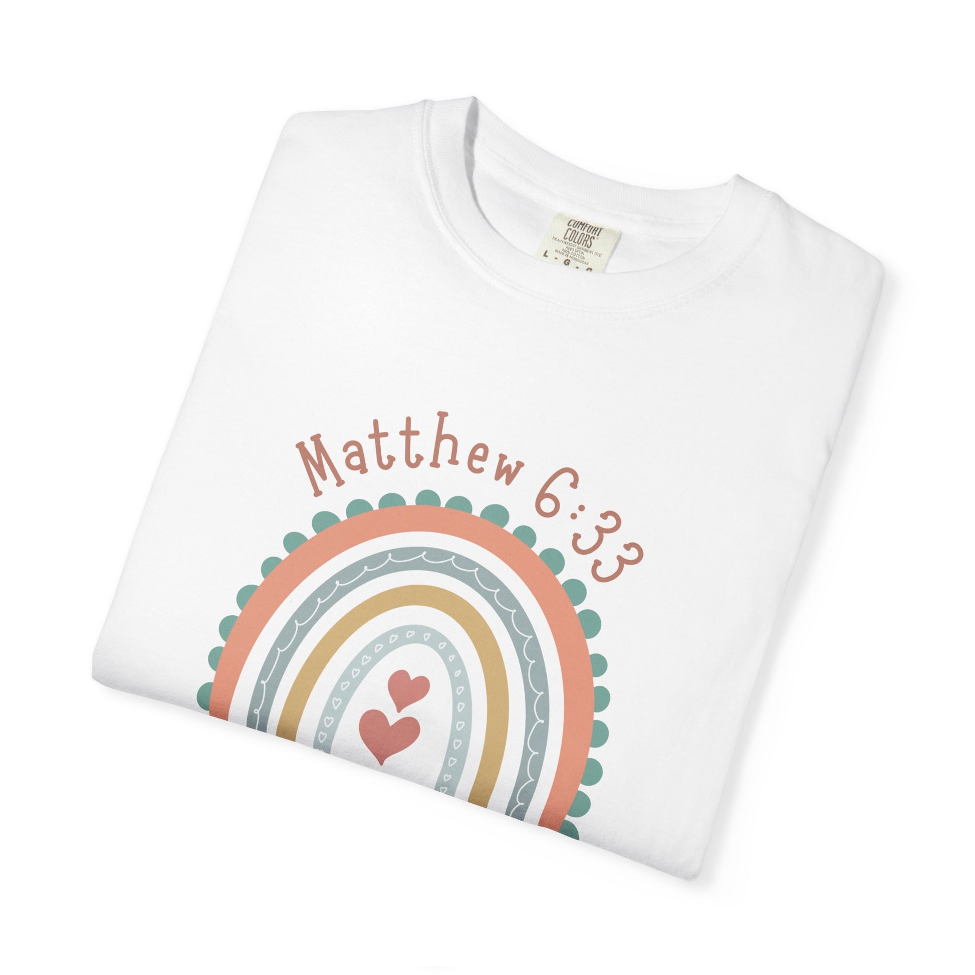 Seek First – Christian T-Shirt | Boho Rainbow Design | Live the Verse Collection | all4HIM