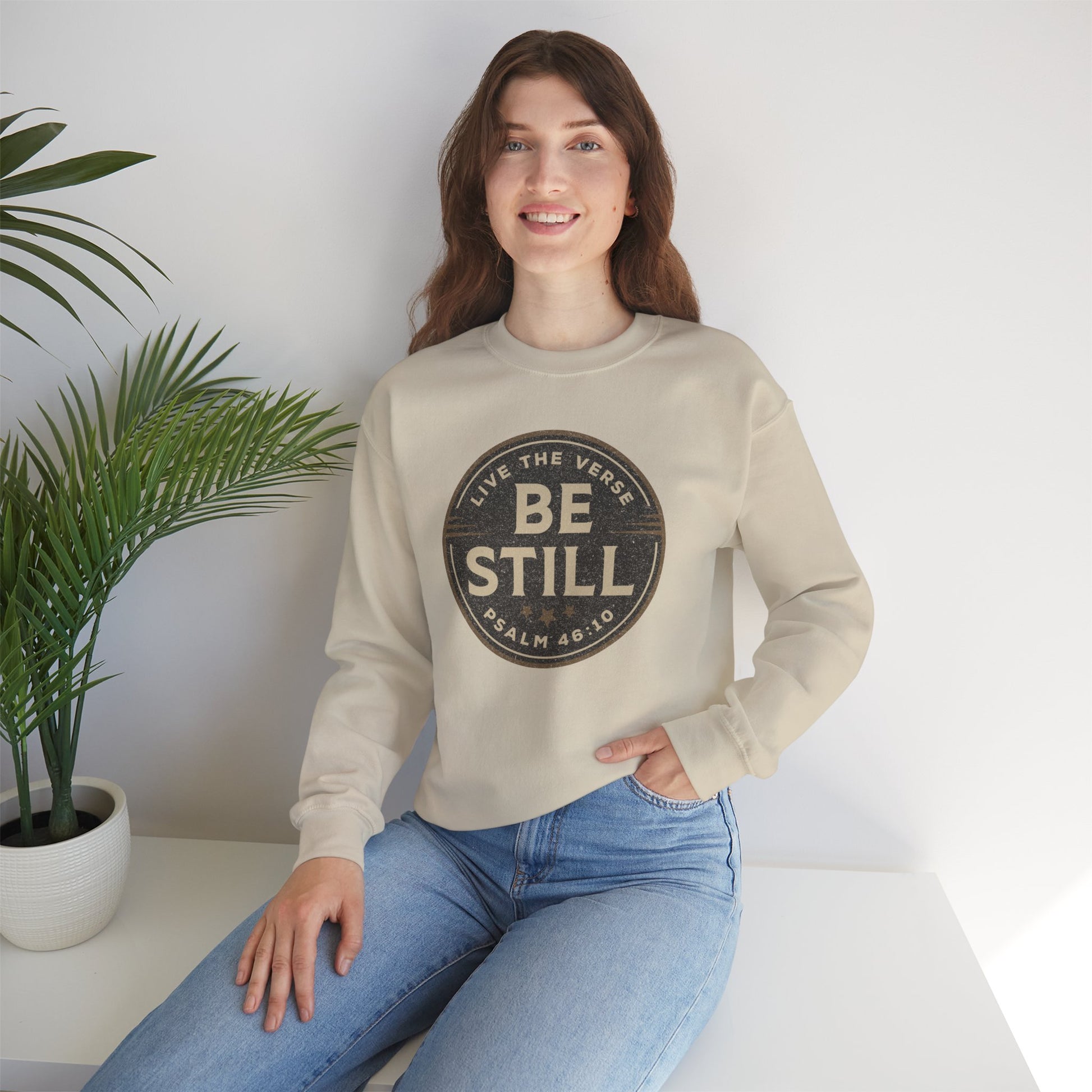 Be Still – Psalm 46:10 Crewneck Sweatshirt | Live the Verse Collection | all4HIM