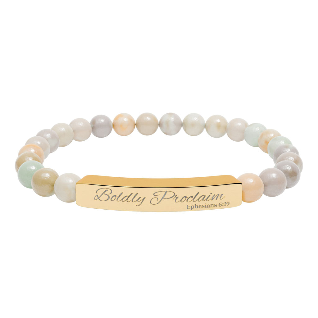 Boldly Proclaim – Ephesians 6:19 – Beaded Bracelet | Live the Verse | all4HIM