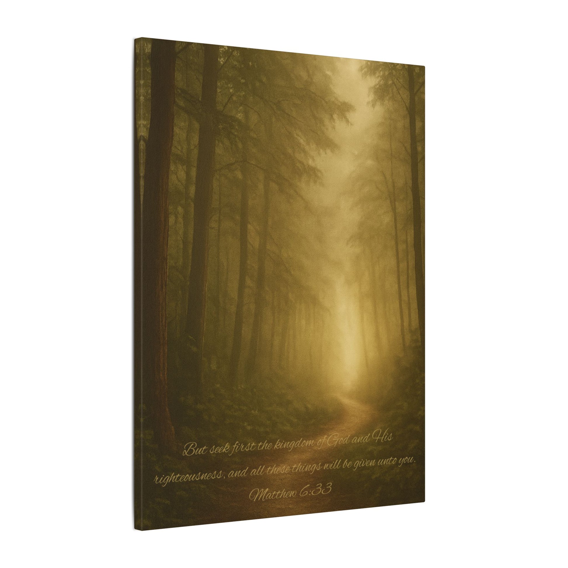 Seek First – Matthew 6:33 Forest Path Canvas | Live the Verse Collection by all4HIM