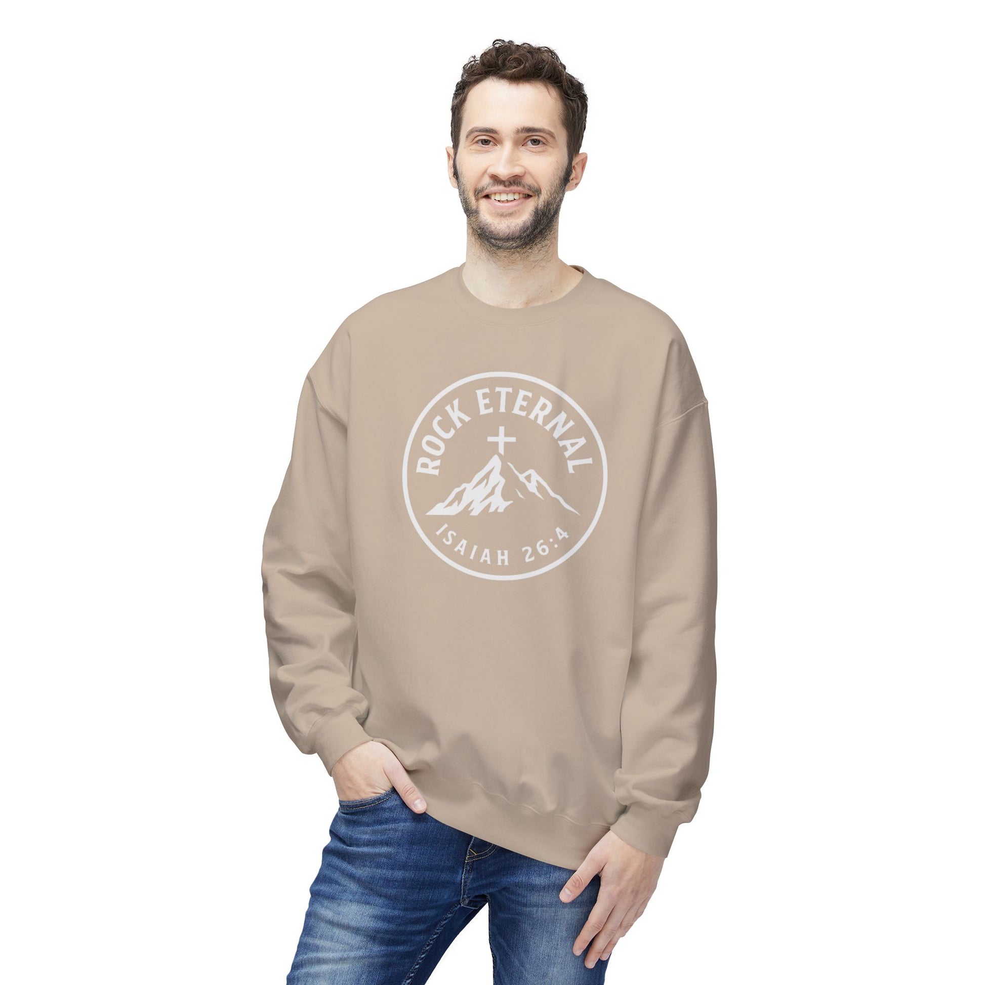 The Rock Eternal – Isaiah 26:4 – Crewneck | Live the Verse | all4HIM