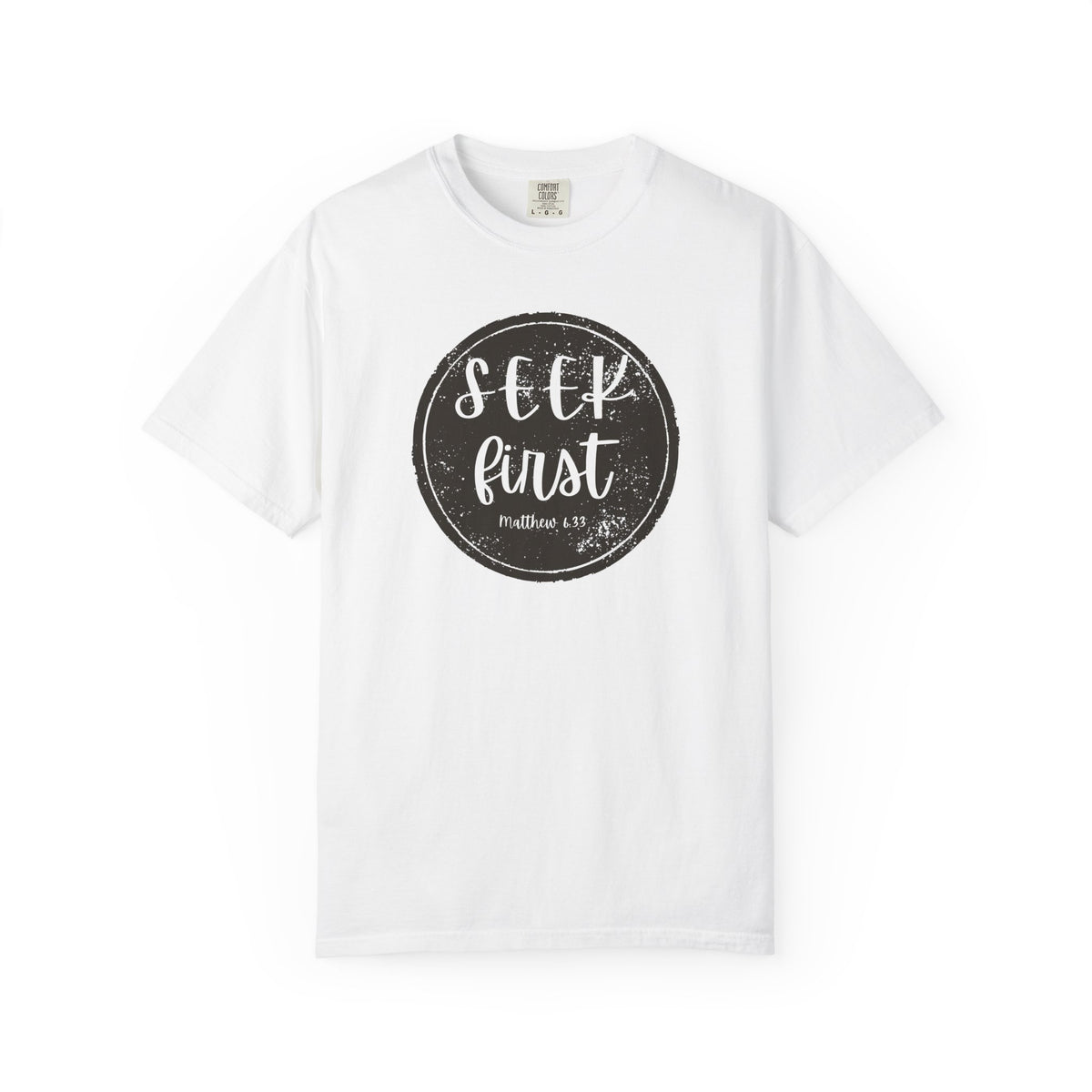 Seek First – Christian T-Shirt | Circle Seal Design | Live the Verse Collection | all4HIM