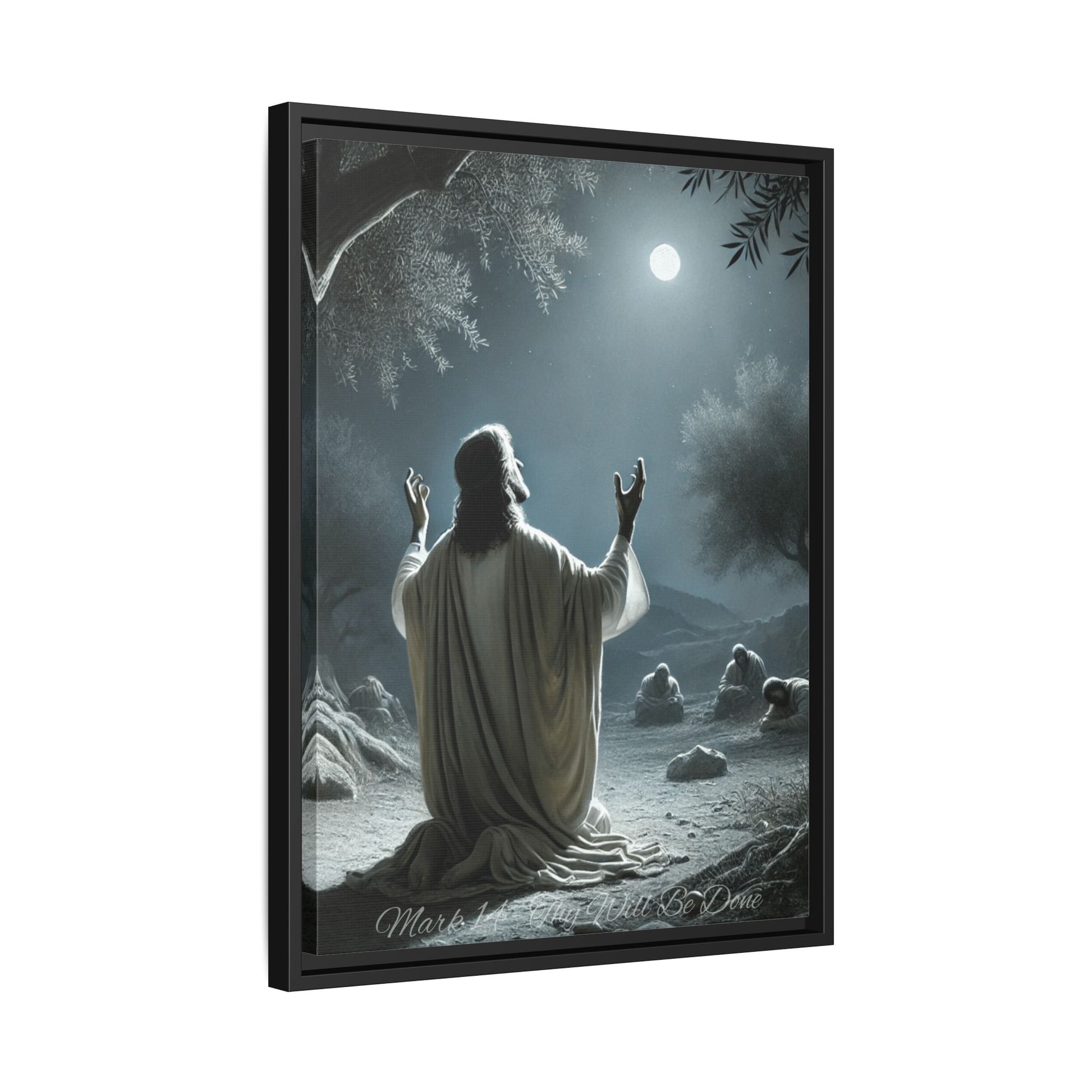 Sacred Scripture: Garden of Gethsemane – Mark 14” (18x24 Framed Canvas) | all4HIM Collection
