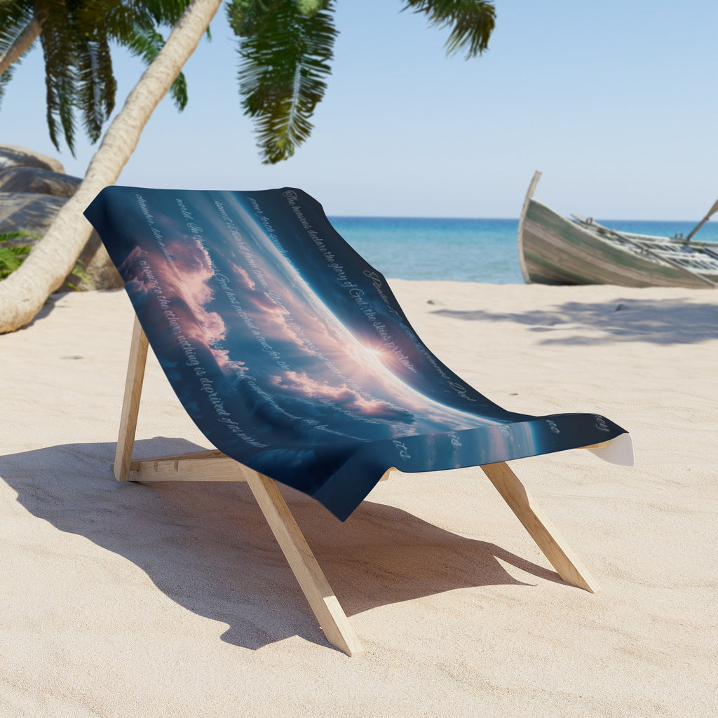 Sun, Sand, and Scripture: The Heavens Declare – Psalm 19 Beach Towel (30×60) | all4HIM Collection