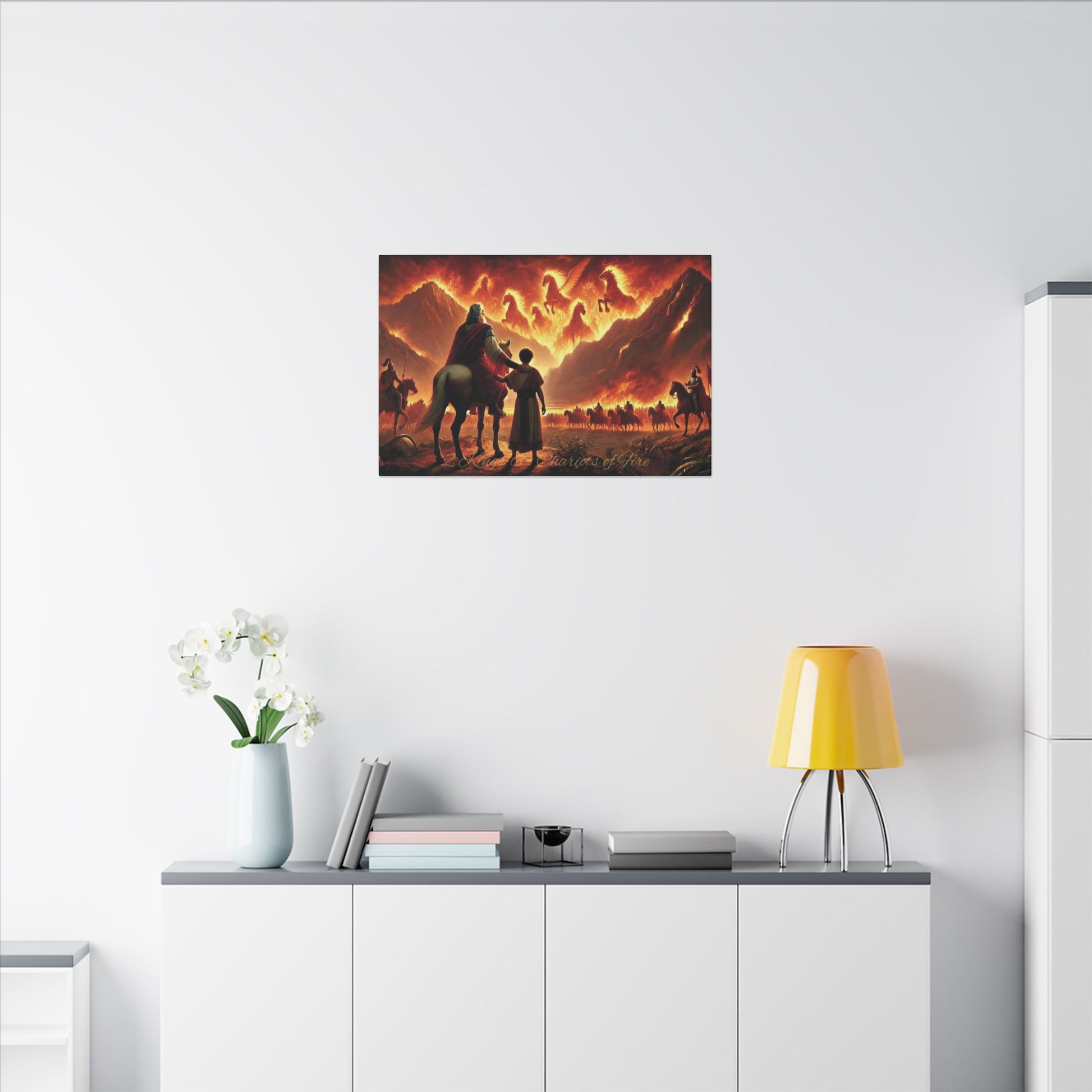 Sacred Scriptures: Chariots of Fire – 2 Kings 6 Scripture-Inspired Canvas | all4HIM Collection (18x12in and 30x20in))