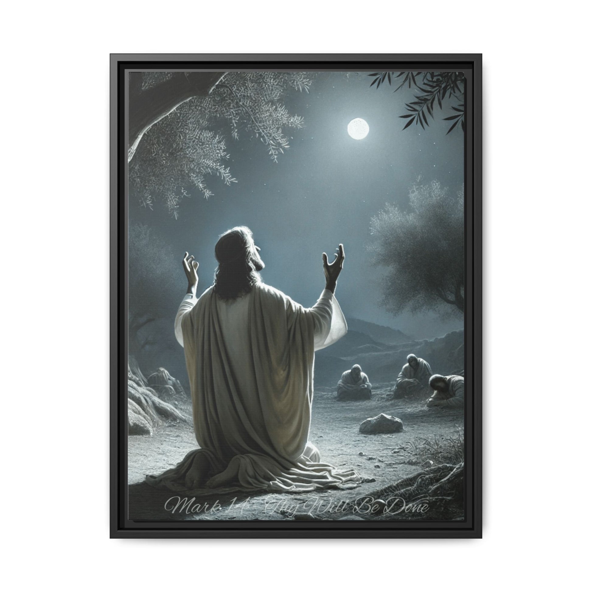 Sacred Scripture: Garden of Gethsemane – Mark 14” (18x24 Framed Canvas) | all4HIM Collection