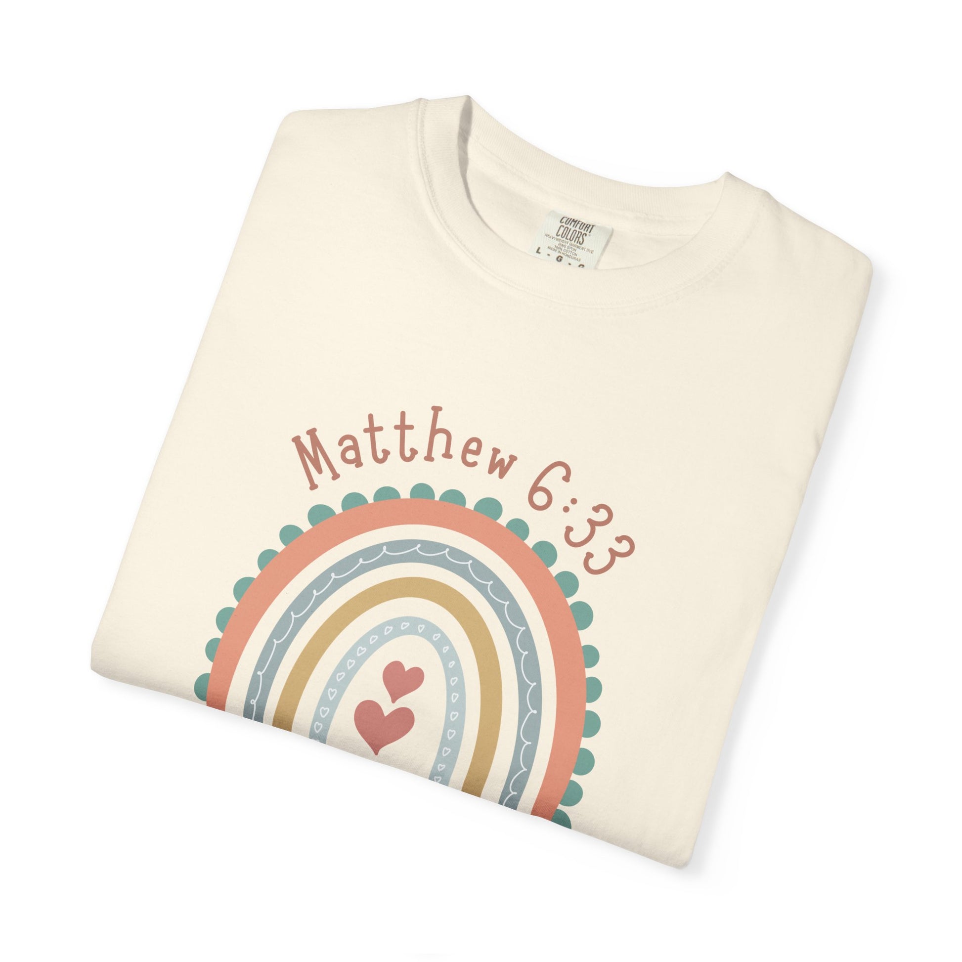 Seek First – Christian T-Shirt | Boho Rainbow Design | Live the Verse Collection | all4HIM