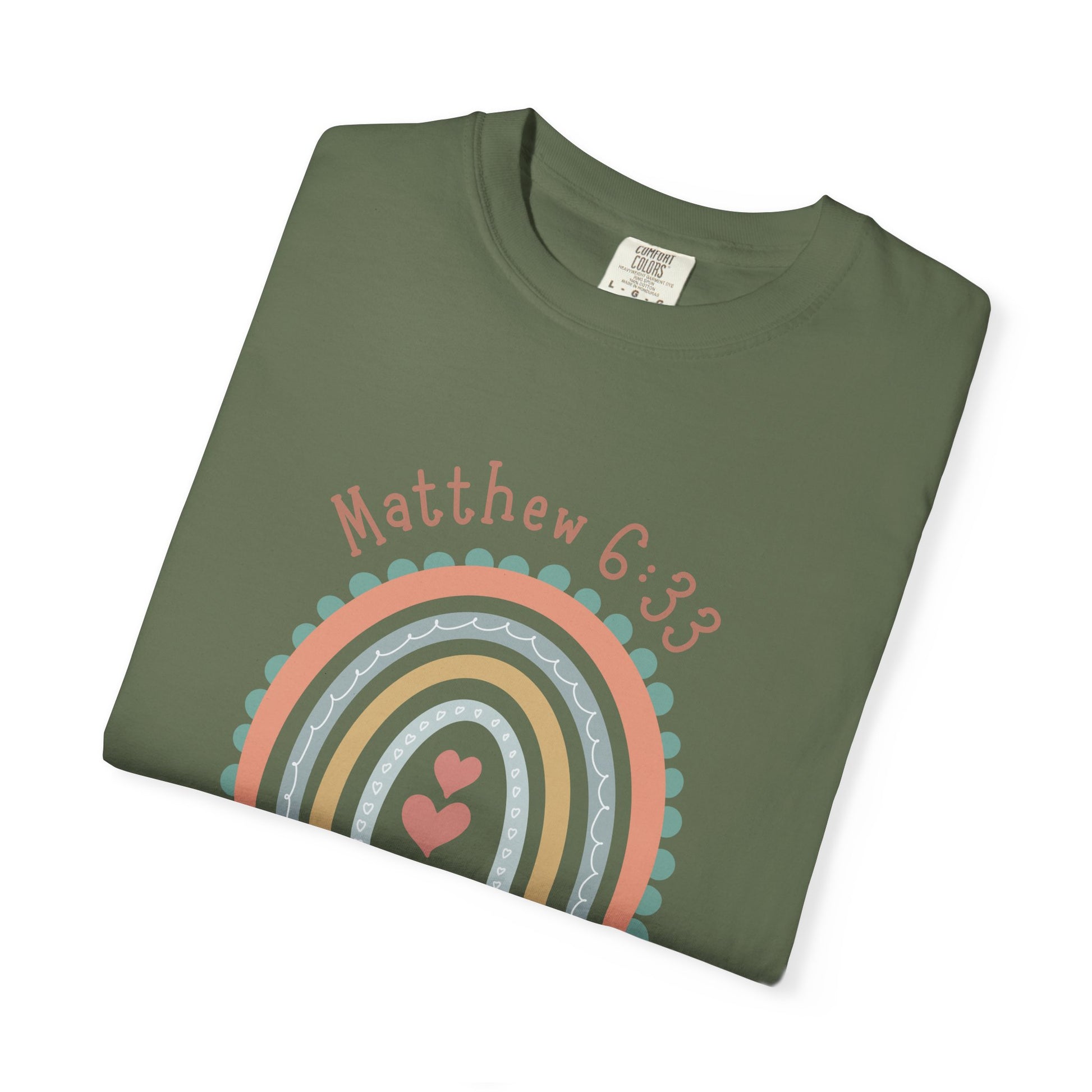Seek First – Christian T-Shirt | Boho Rainbow Design | Live the Verse Collection | all4HIM