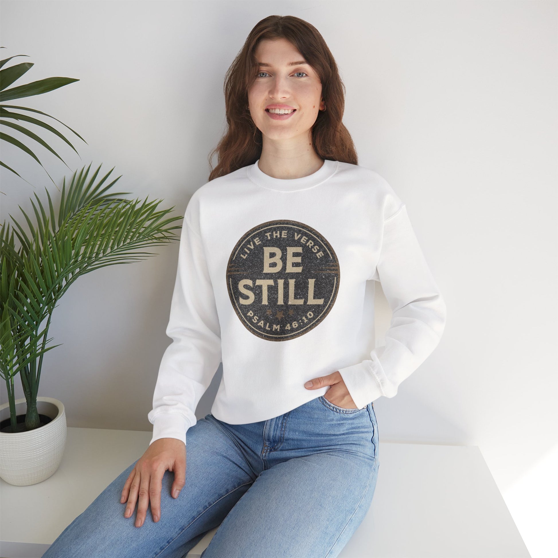 Be Still – Psalm 46:10 Crewneck Sweatshirt | Live the Verse Collection | all4HIM