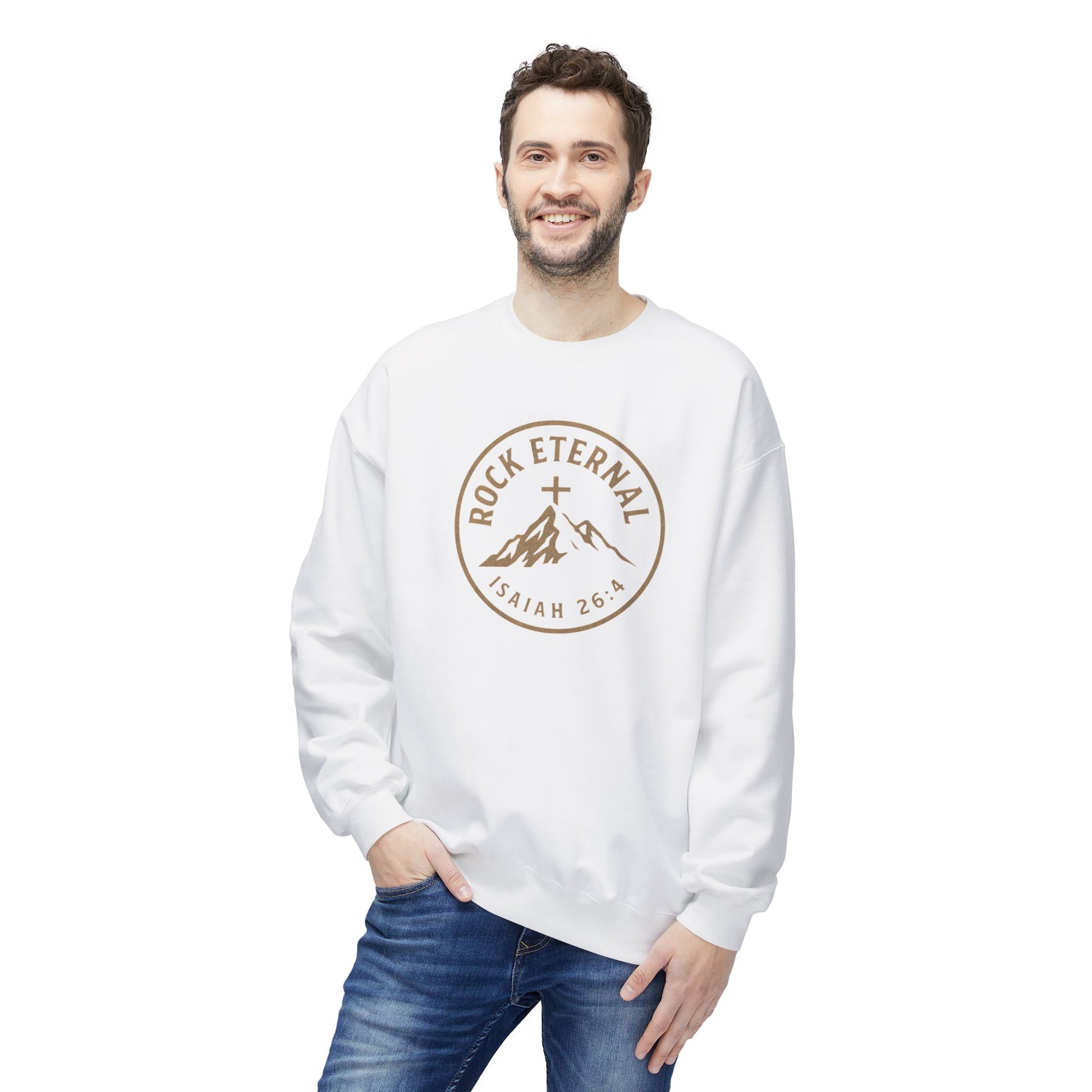The Rock Eternal – Isaiah 26:4 – Crewneck | Live the Verse | all4HIM