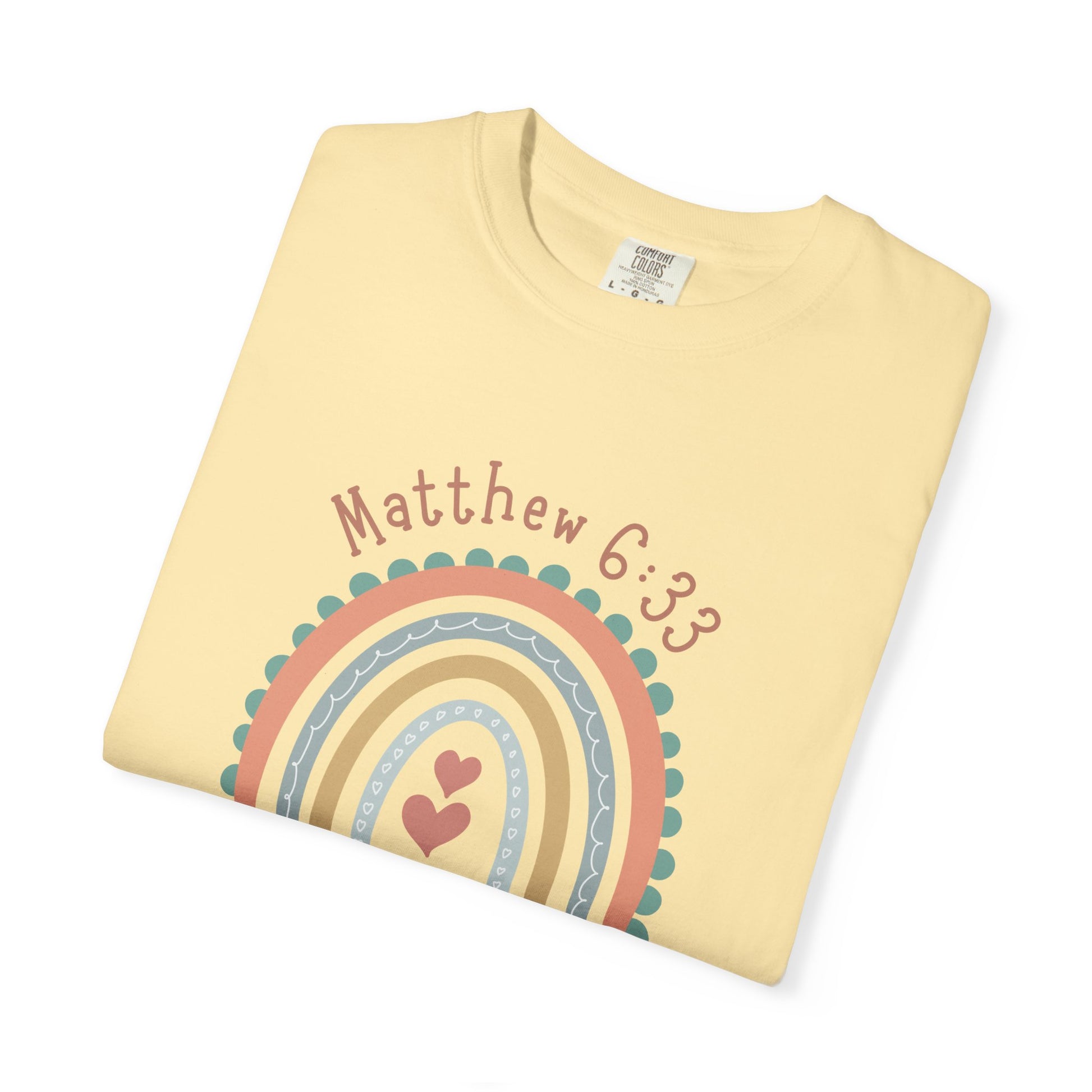 Seek First – Christian T-Shirt | Boho Rainbow Design | Live the Verse Collection | all4HIM