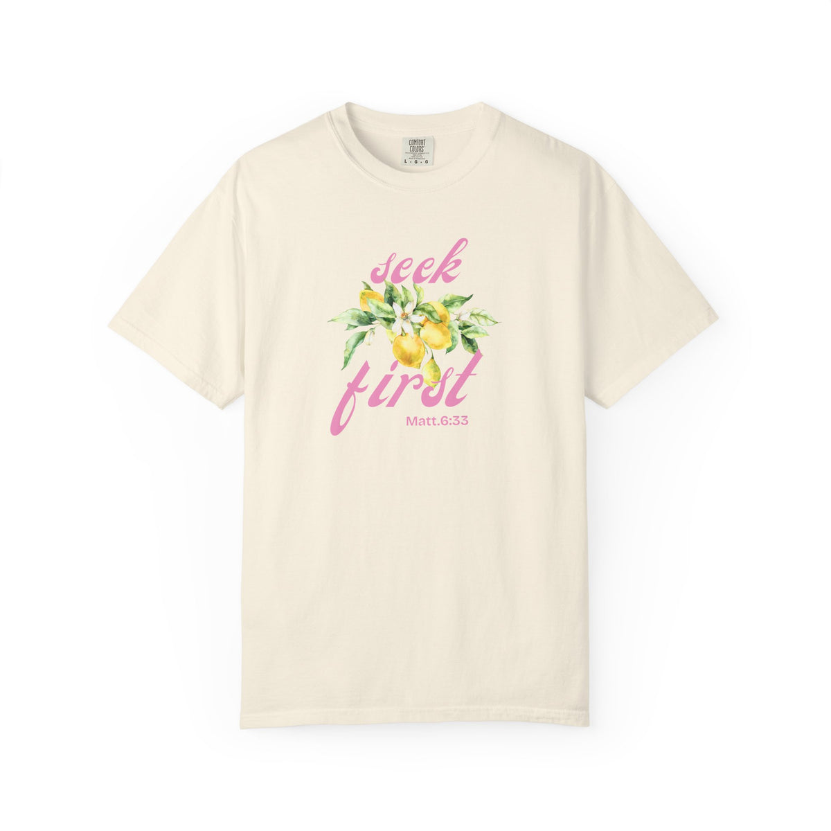 Seek First – Christian T-Shirt | Lemon Floral Design | Live the Verse Collection | all4HIM