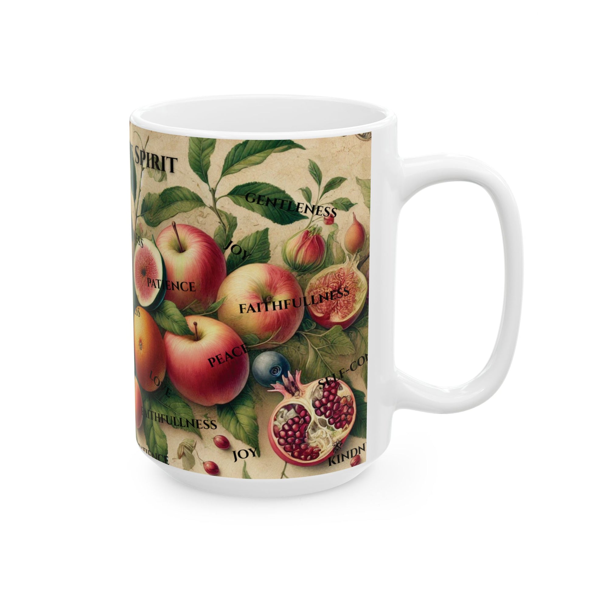 Fill Your Cup: Fruits of the Spirit Mug – Christian Wraparound Mug | all4HIM Collection – 11oz & 15oz