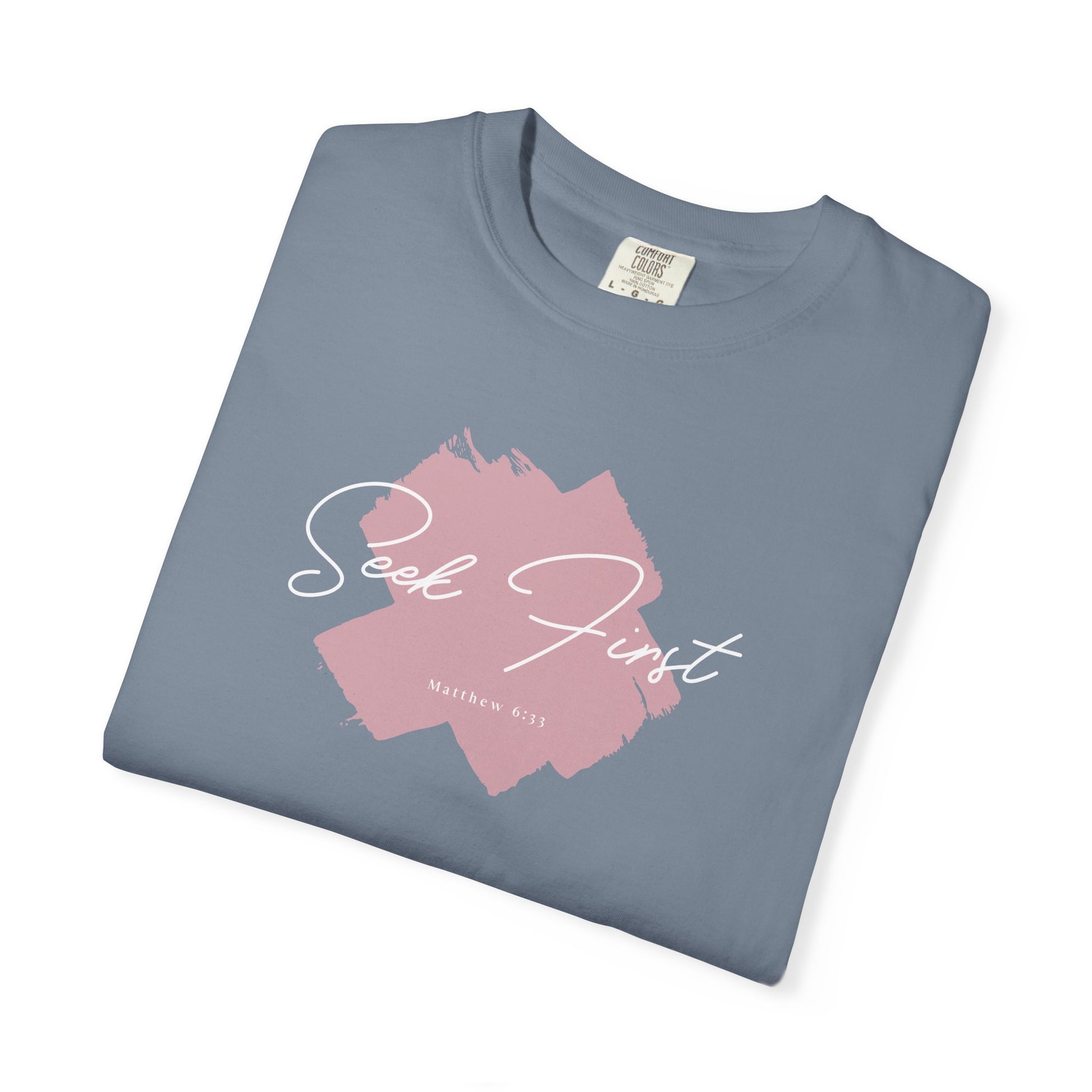 Seek First – Christian T-Shirt | Brush Script Design | Live the Verse Collection | all4HIM