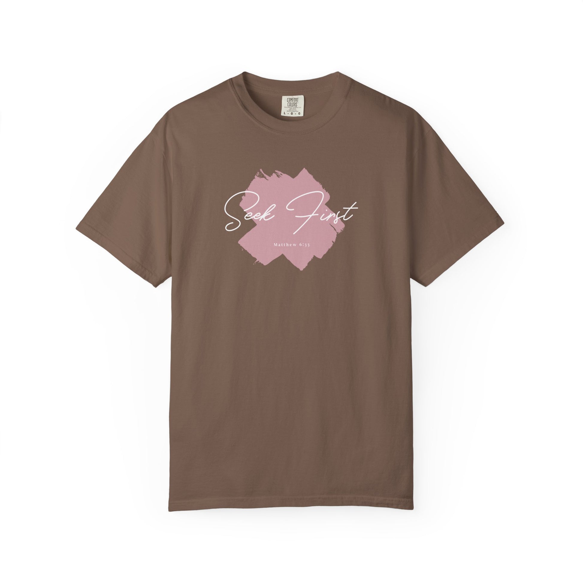 Seek First – Christian T-Shirt | Brush Script Design | Live the Verse Collection | all4HIM
