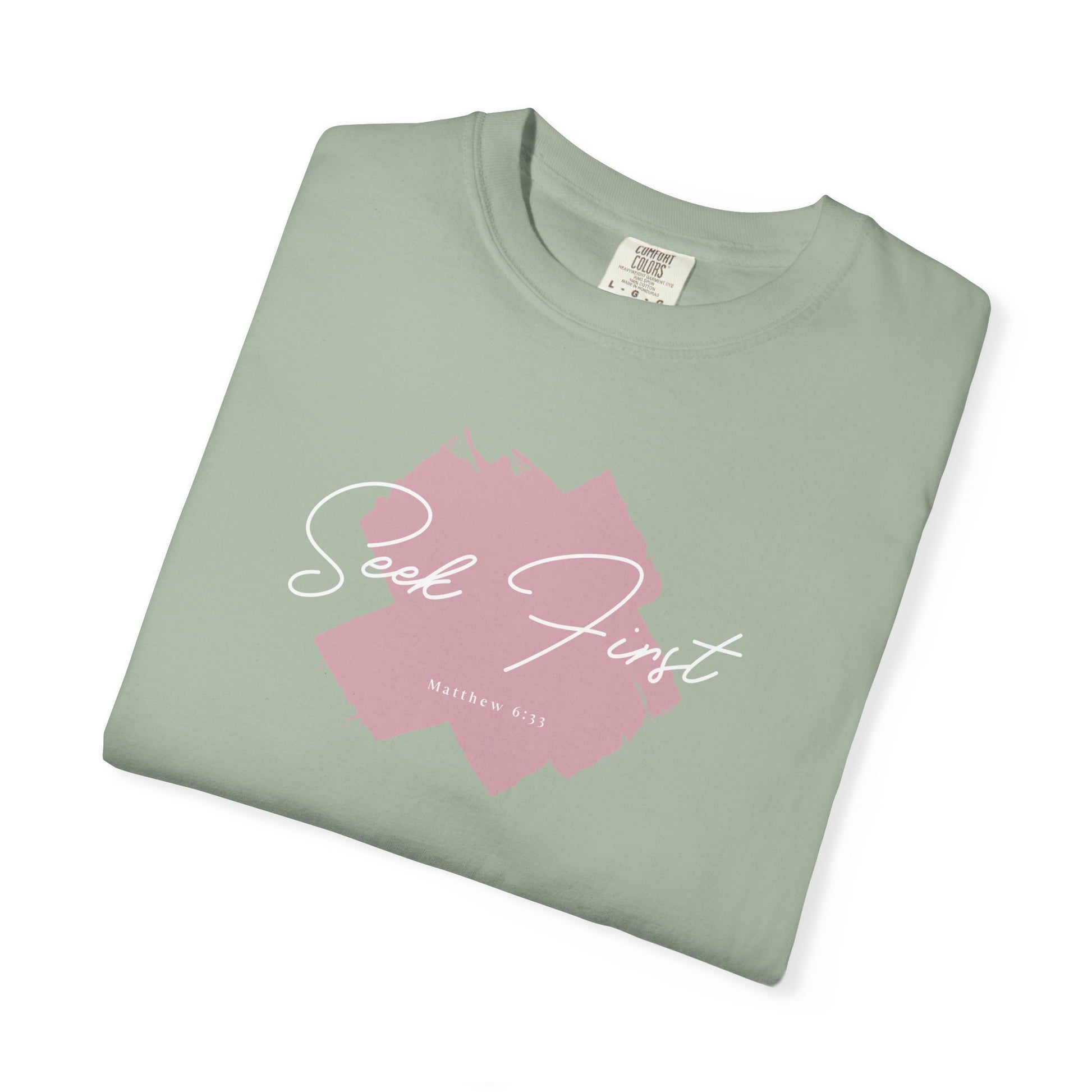 Seek First – Christian T-Shirt | Brush Script Design | Live the Verse Collection | all4HIM