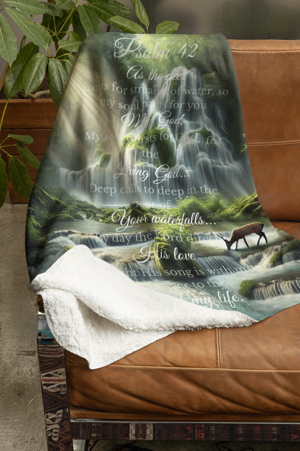 Covered by Him: Psalm 42- "As the Deer" blanket (50x60) | all4HIM Collection