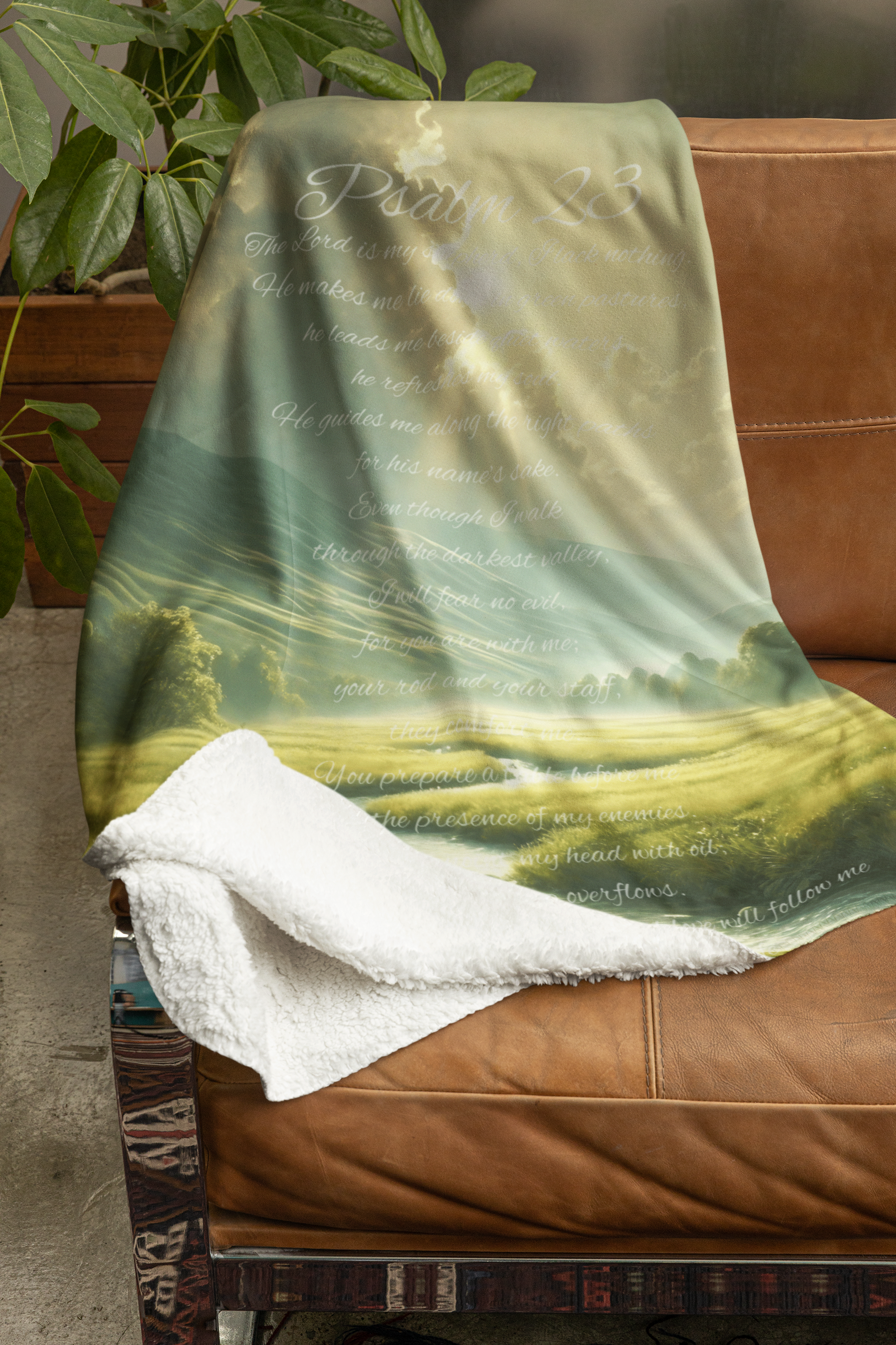 Covered by Him | Psalm 23 – The Lord is My Shepherd blanket (40x30) | all4HIM Collection