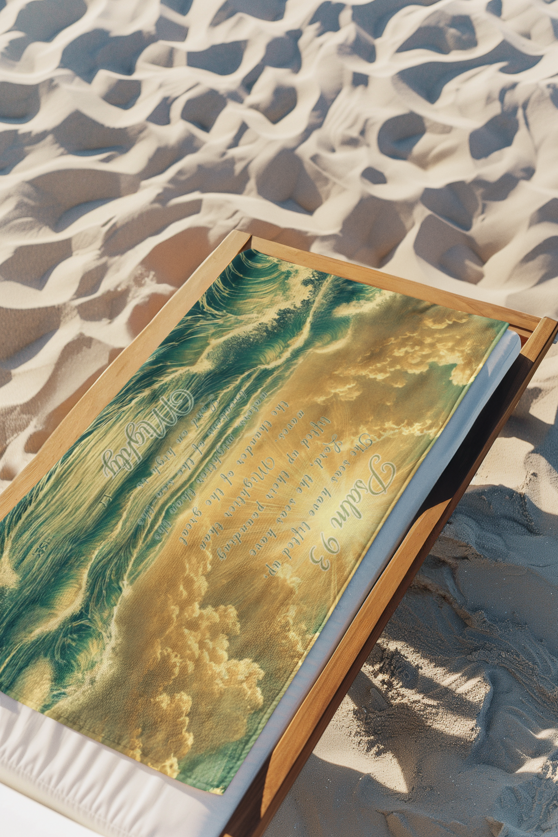 Sun, Sand, and Scripture: Psalm 93 - Mightier Than the Waves Beach Towel (30x60) | all4HIM collection