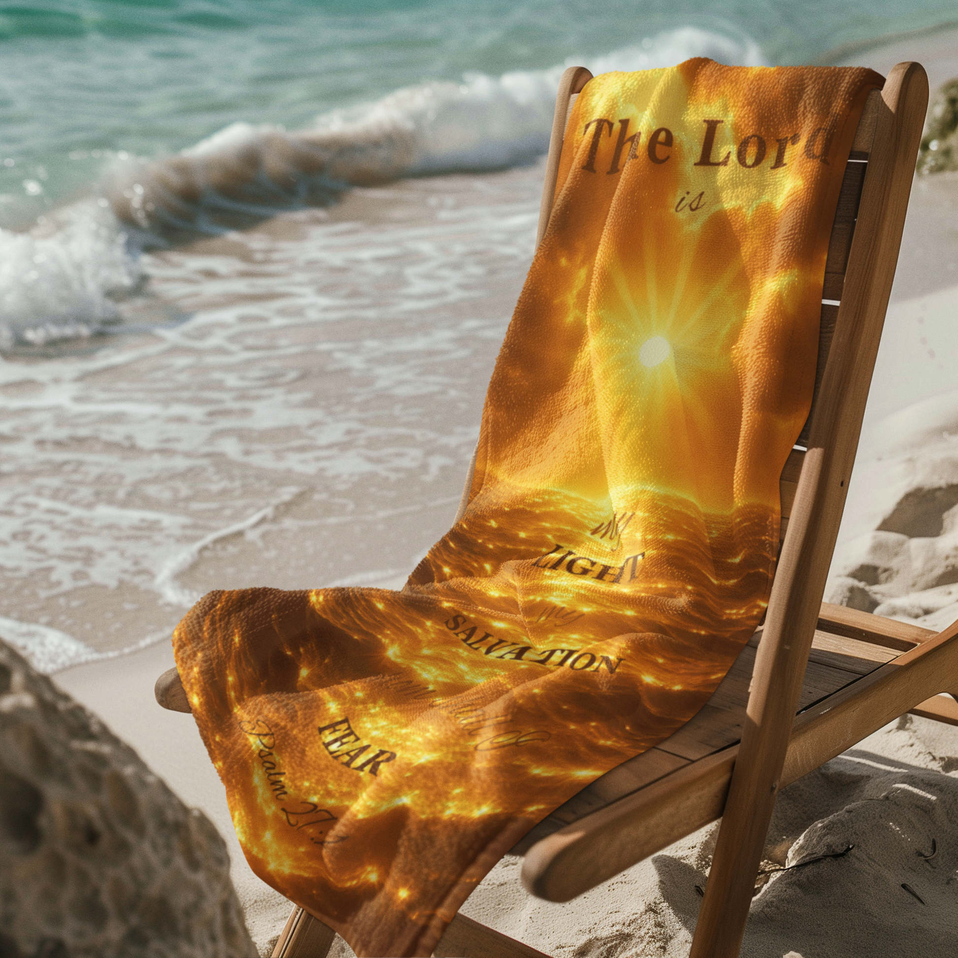 Sun, Sand, and Scripture: Psalm 27 - My Light and My Salvation (30x60) | all4HIM collection