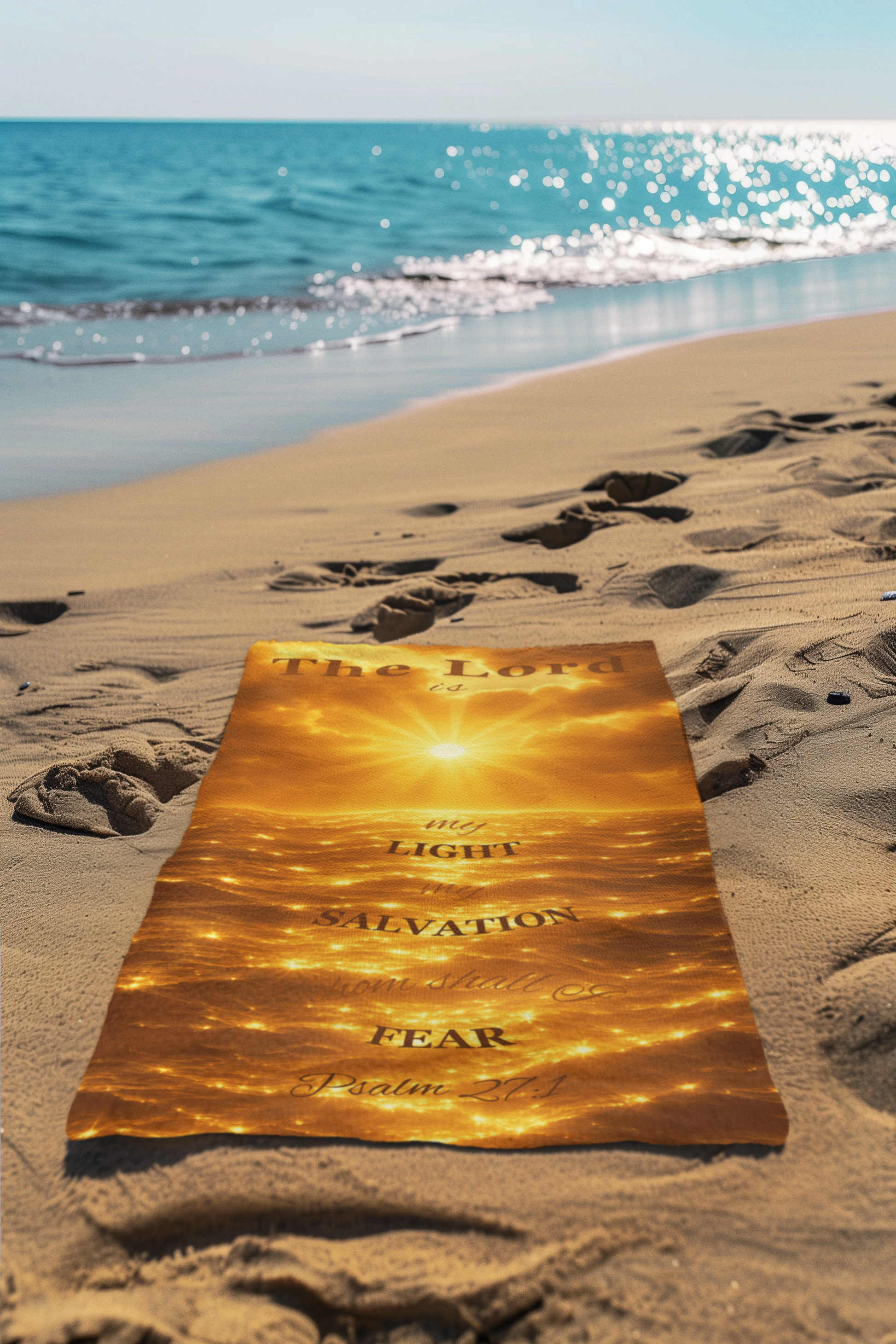 Sun, Sand, and Scripture: Psalm 27 - My Light and My Salvation (30x60) | all4HIM collection