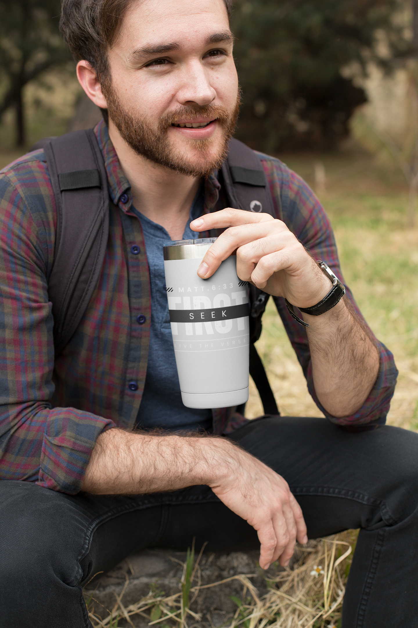 Seek First – 20oz Tumbler | Bold Typography Design | Live the Verse Collection | all4HIM