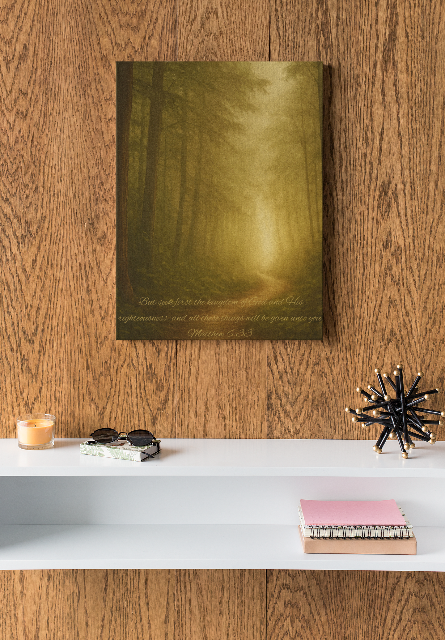 Seek First – Matthew 6:33 Forest Path Canvas | Live the Verse Collection by all4HIM