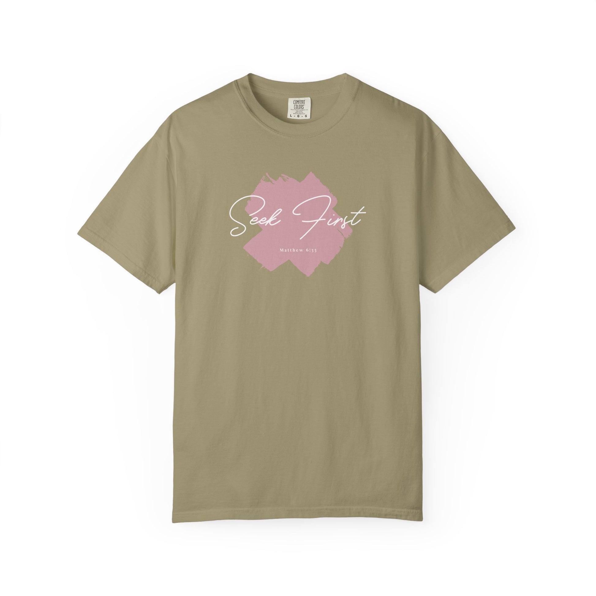Seek First – Christian T-Shirt | Brush Script Design | Live the Verse Collection | all4HIM
