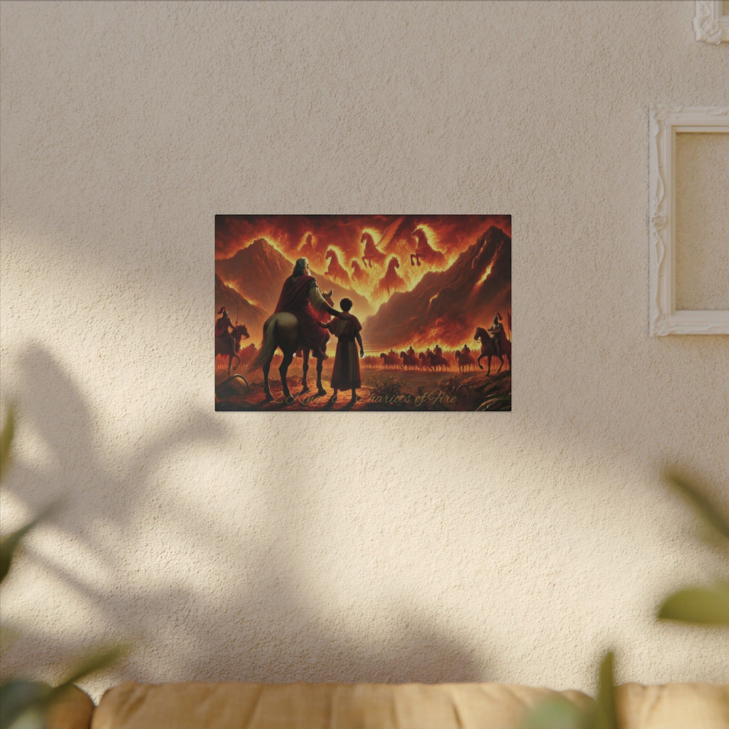 Sacred Scriptures: Chariots of Fire – 2 Kings 6 Scripture-Inspired Canvas | all4HIM Collection (18x12in and 30x20in))