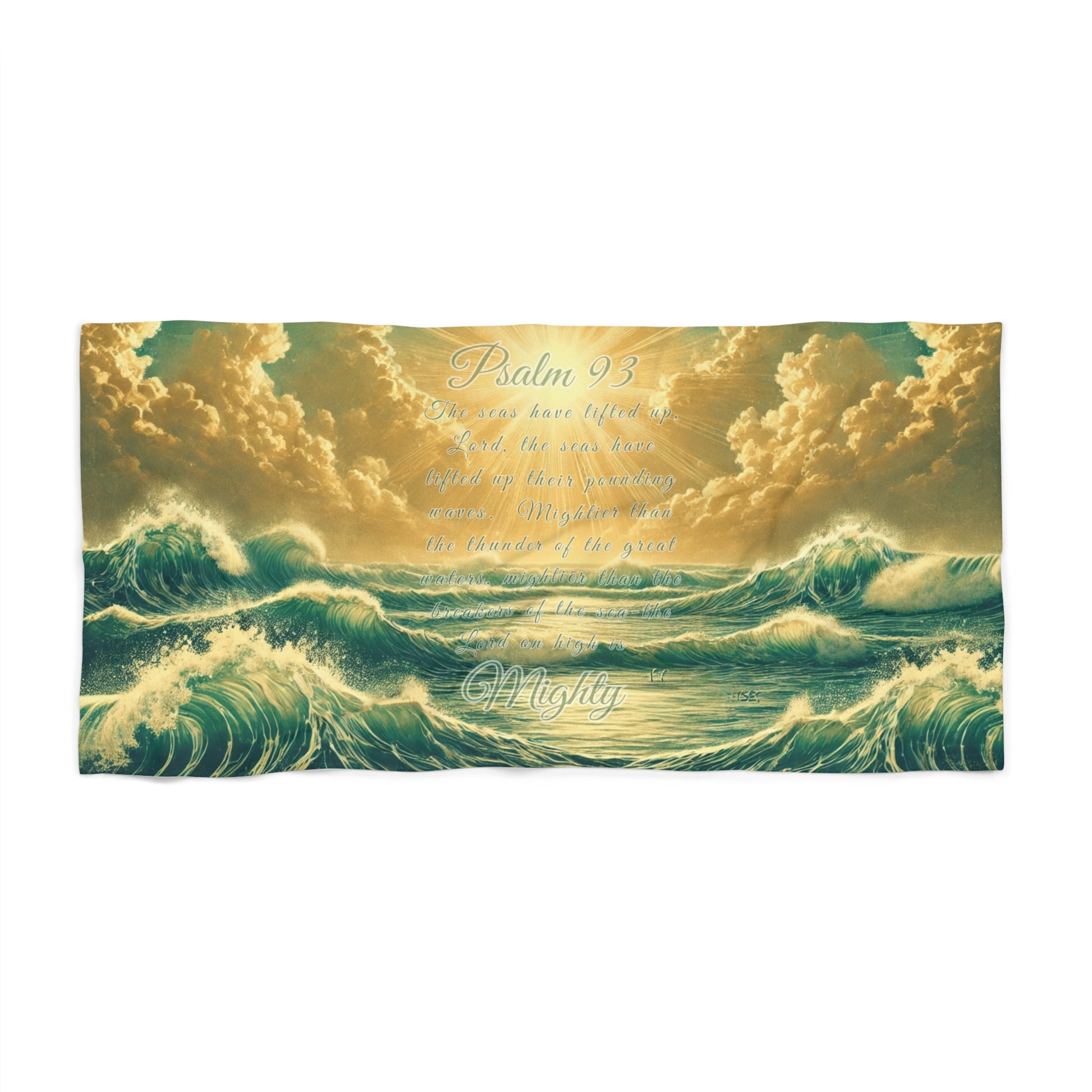 Sun, Sand, and Scripture: Psalm 93 - Mightier Than the Waves Beach Towel (30x60) | all4HIM collection