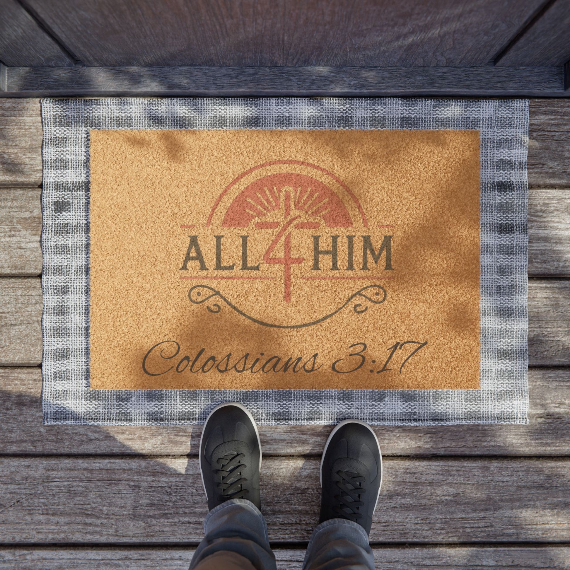 Faith-Inspired Doormat with Colossians 3:17 | Welcome Mat for Christian Home, Church Decor, Spiritual Gift