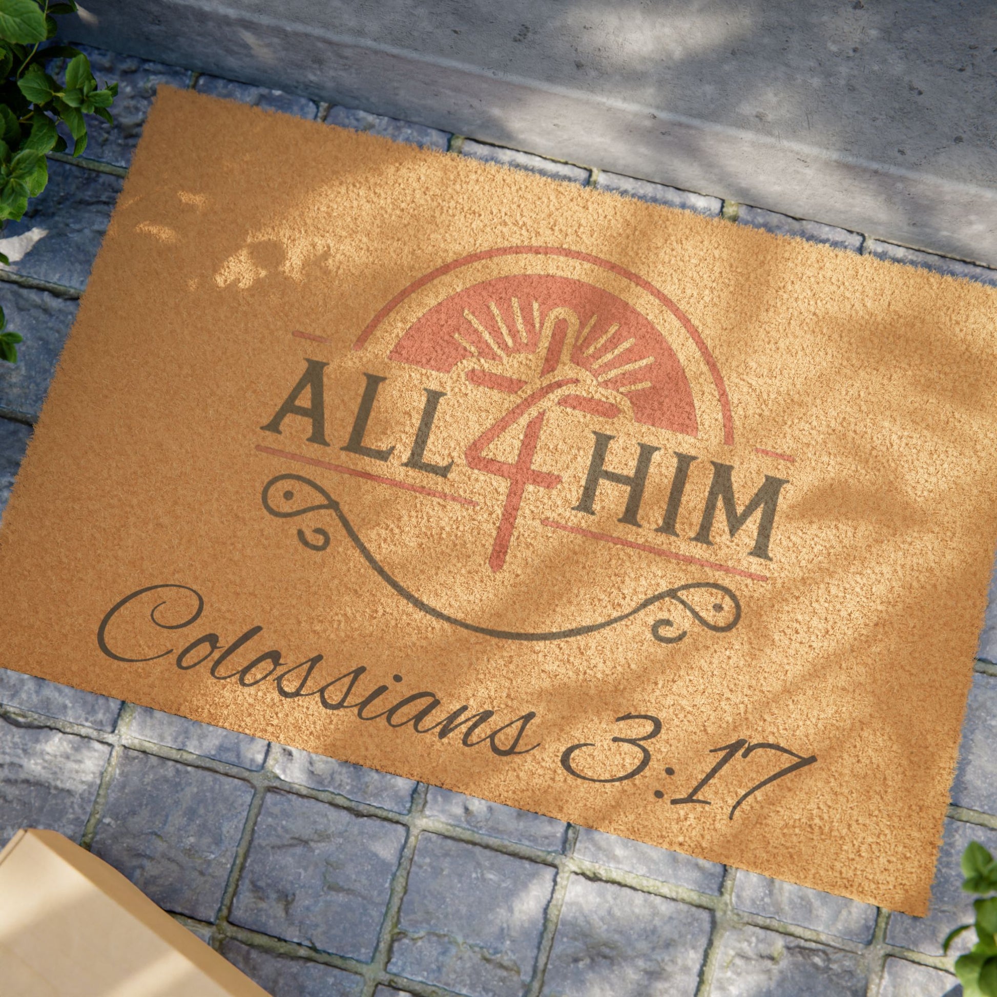 Faith-Inspired Doormat with Colossians 3:17 | Welcome Mat for Christian Home, Church Decor, Spiritual Gift