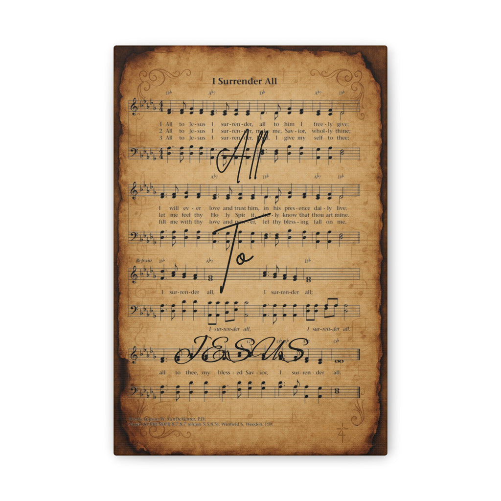 I Surrender All – Sacred Hymns Canvas Print | Live the Verse | all4HIM
