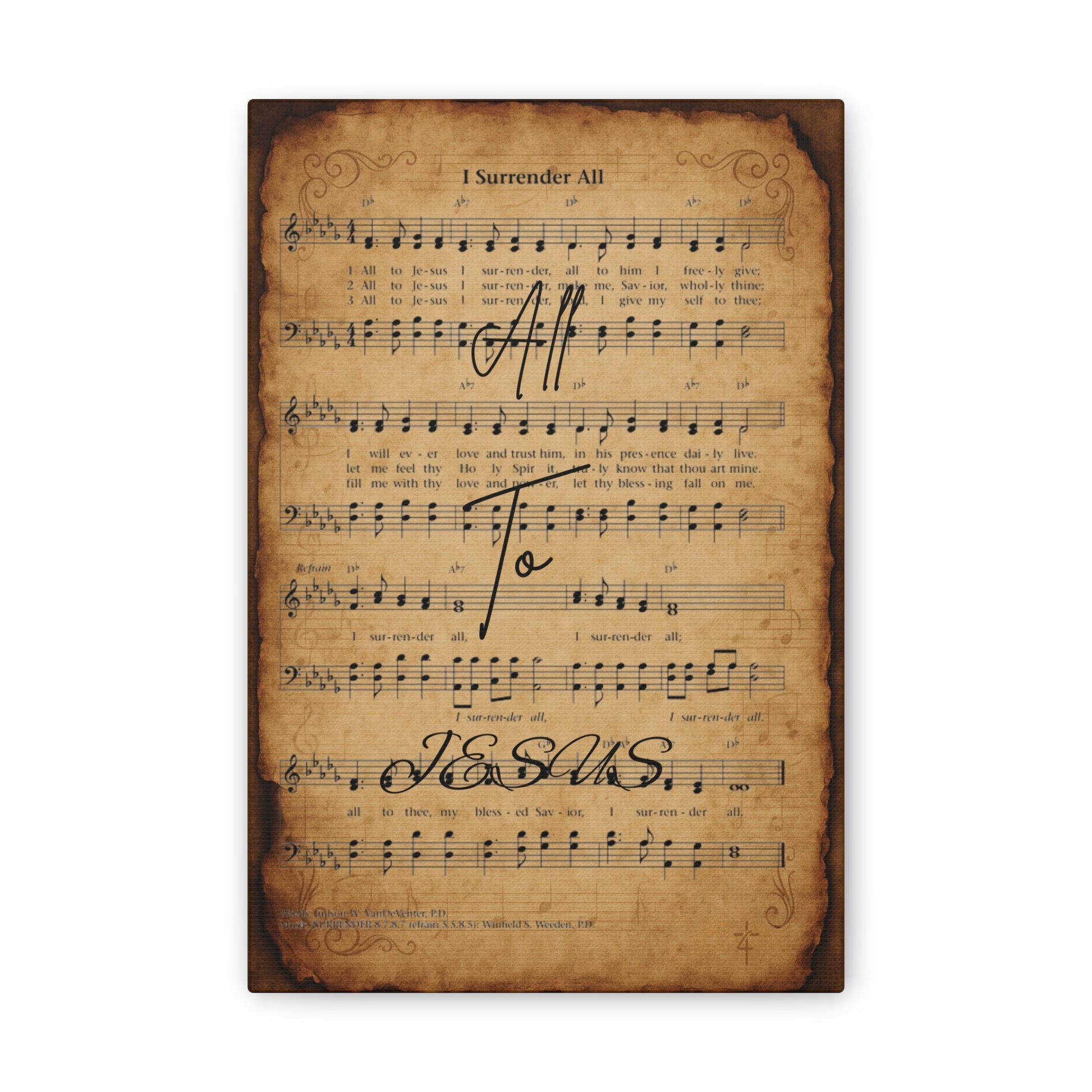 I Surrender All – Sacred Hymns Canvas Print | Live the Verse | all4HIM