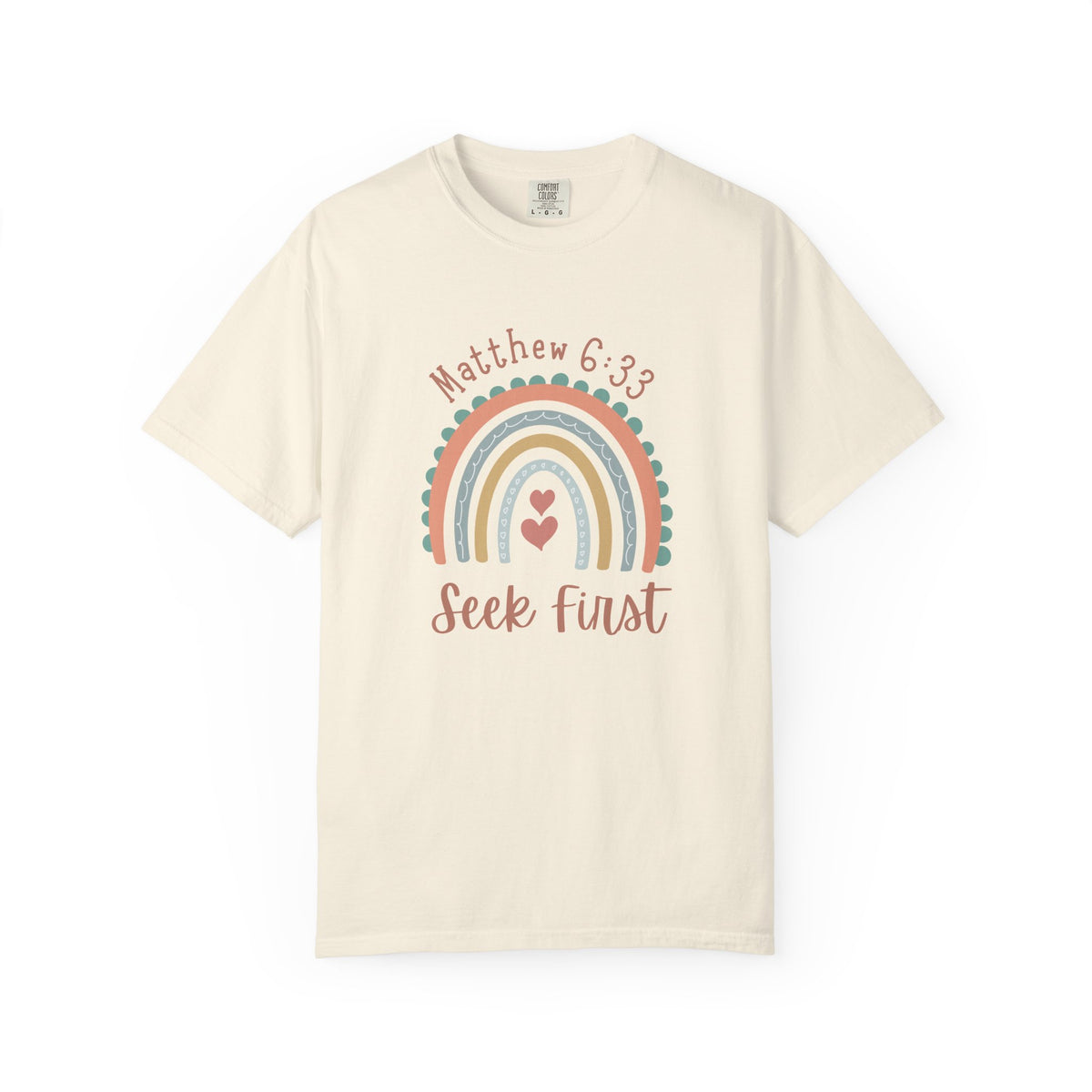 Seek First – Christian T-Shirt | Boho Rainbow Design | Live the Verse Collection | all4HIM