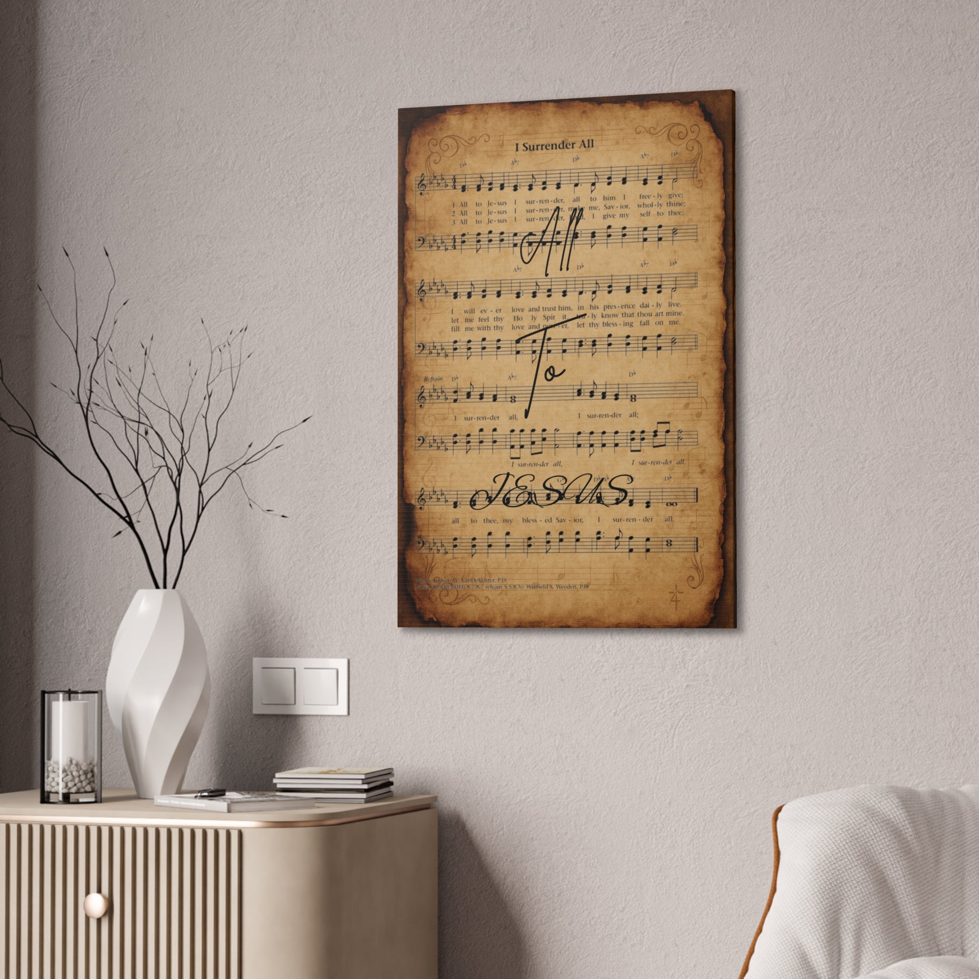 I Surrender All – Sacred Hymns Canvas Print | Live the Verse | all4HIM