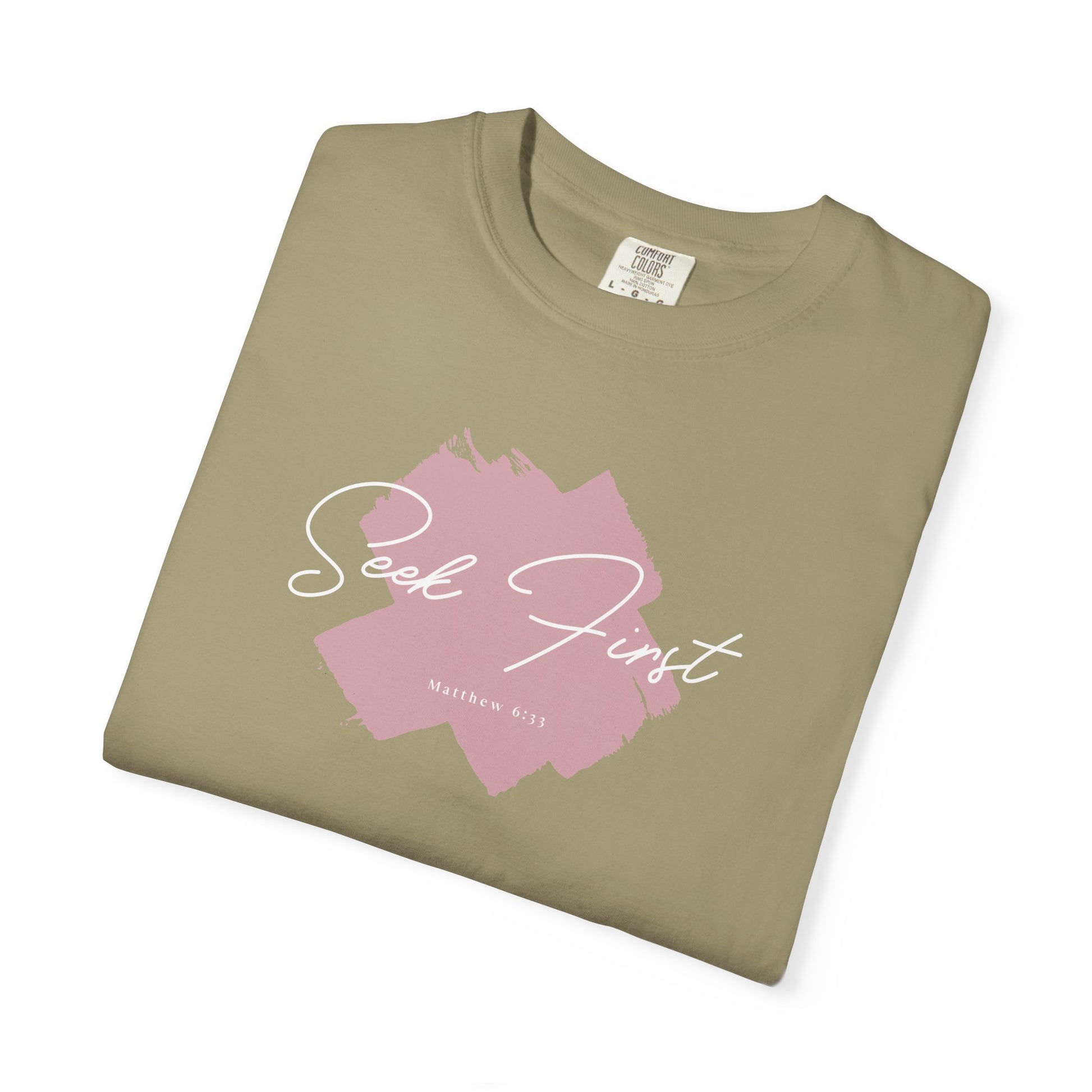 Seek First – Christian T-Shirt | Brush Script Design | Live the Verse Collection | all4HIM