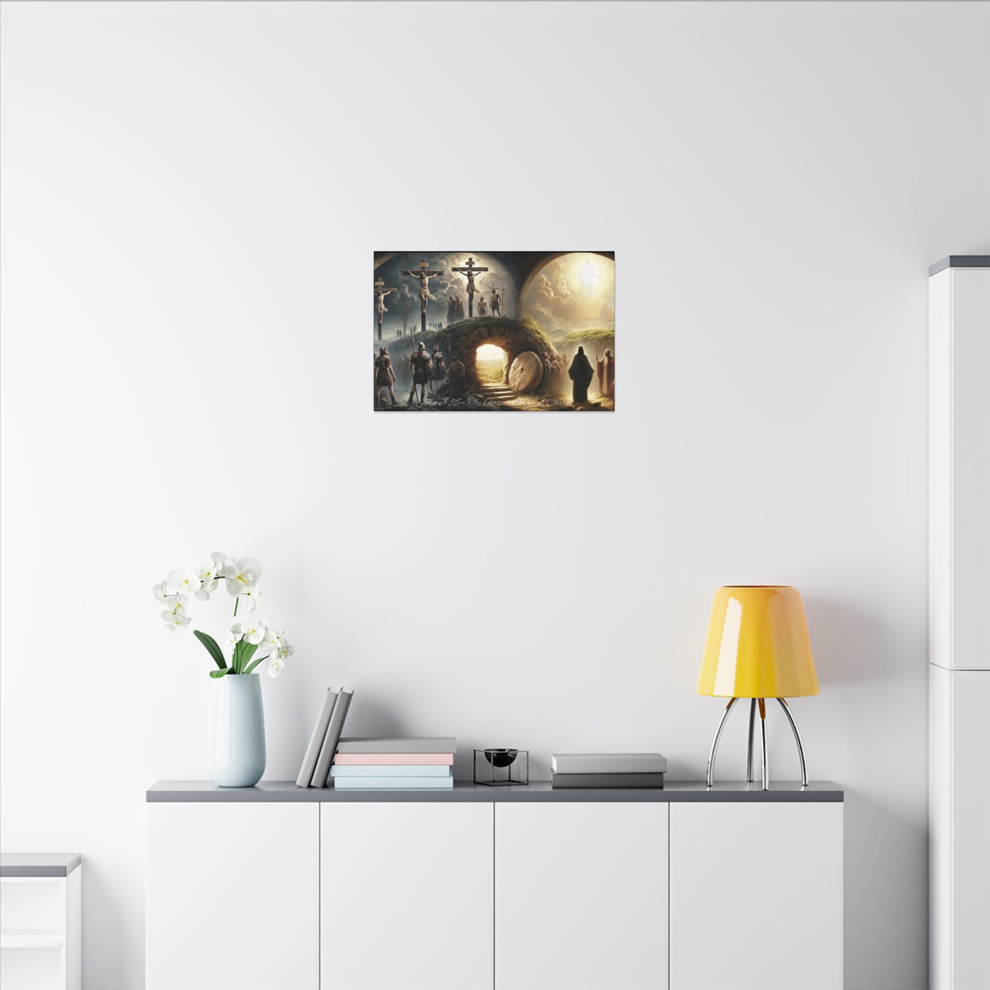 Sacred Scripture: The Gospel of Jesus Christ – From Golgotha to Glory Canvas (24x16) | all4HIM Collection