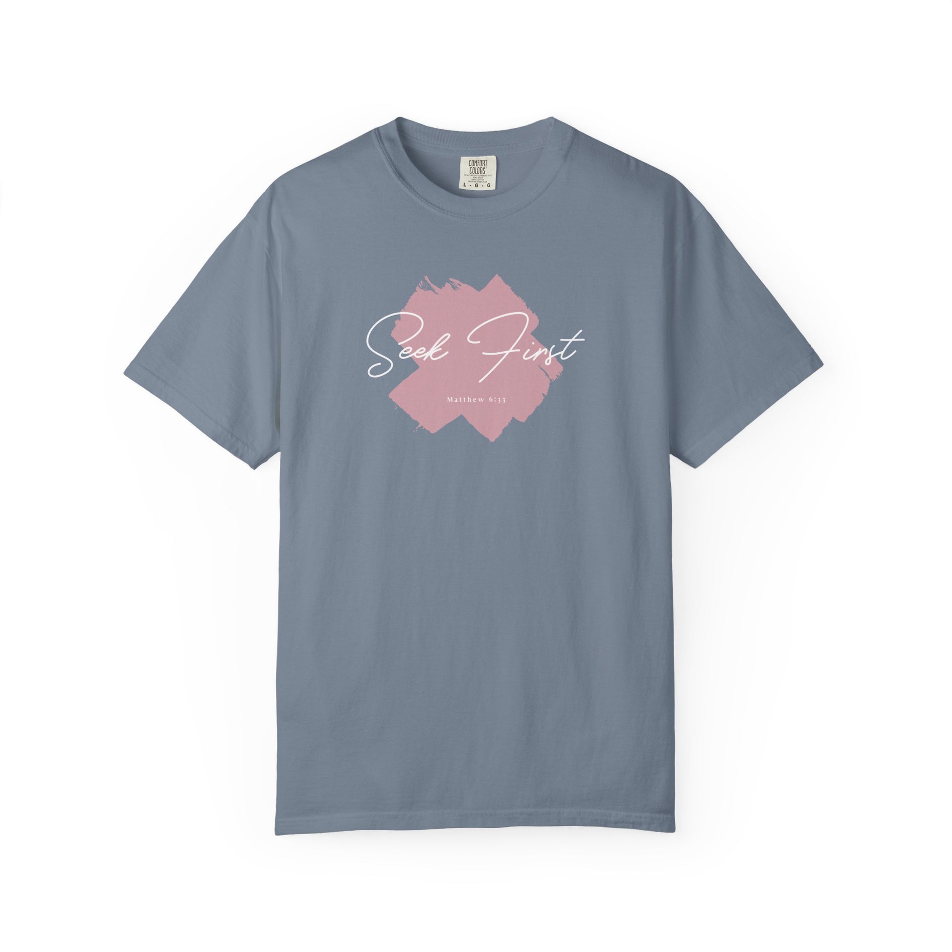 Seek First – Christian T-Shirt | Brush Script Design | Live the Verse Collection | all4HIM