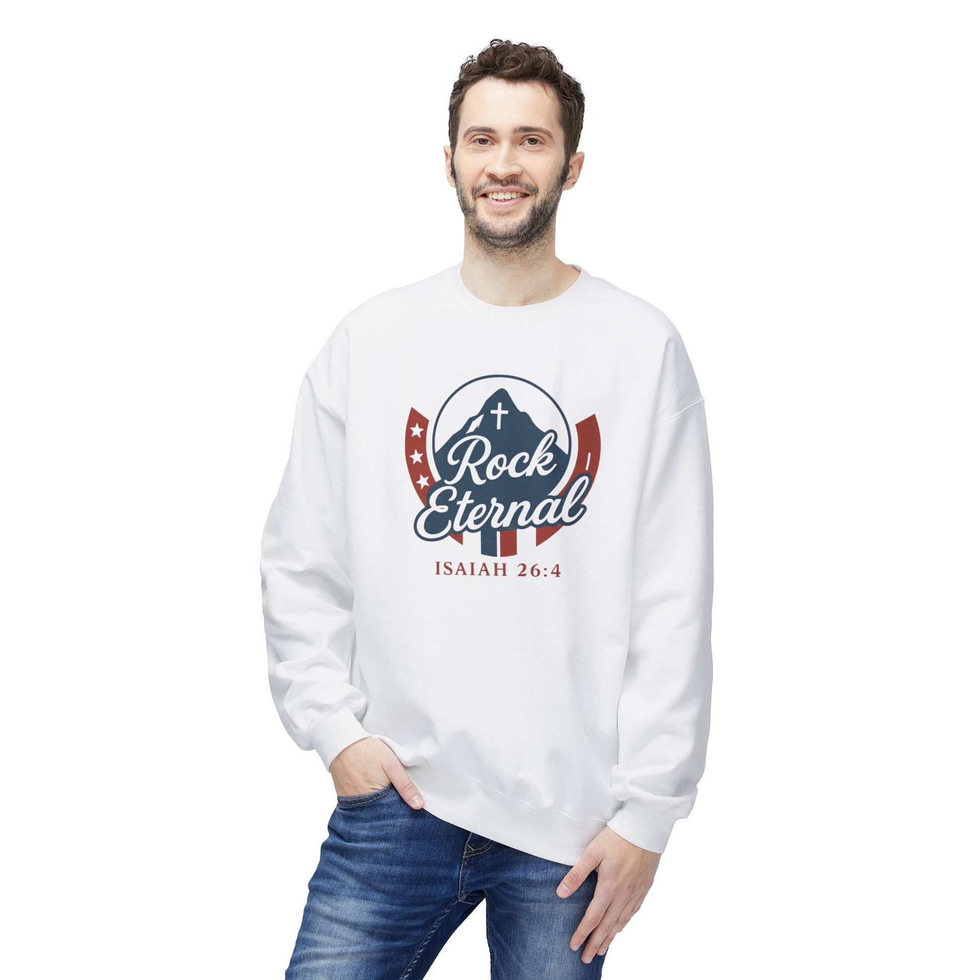 The Rock Eternal – Isaiah 26:4 – Crewneck | Live the Verse | all4HIM