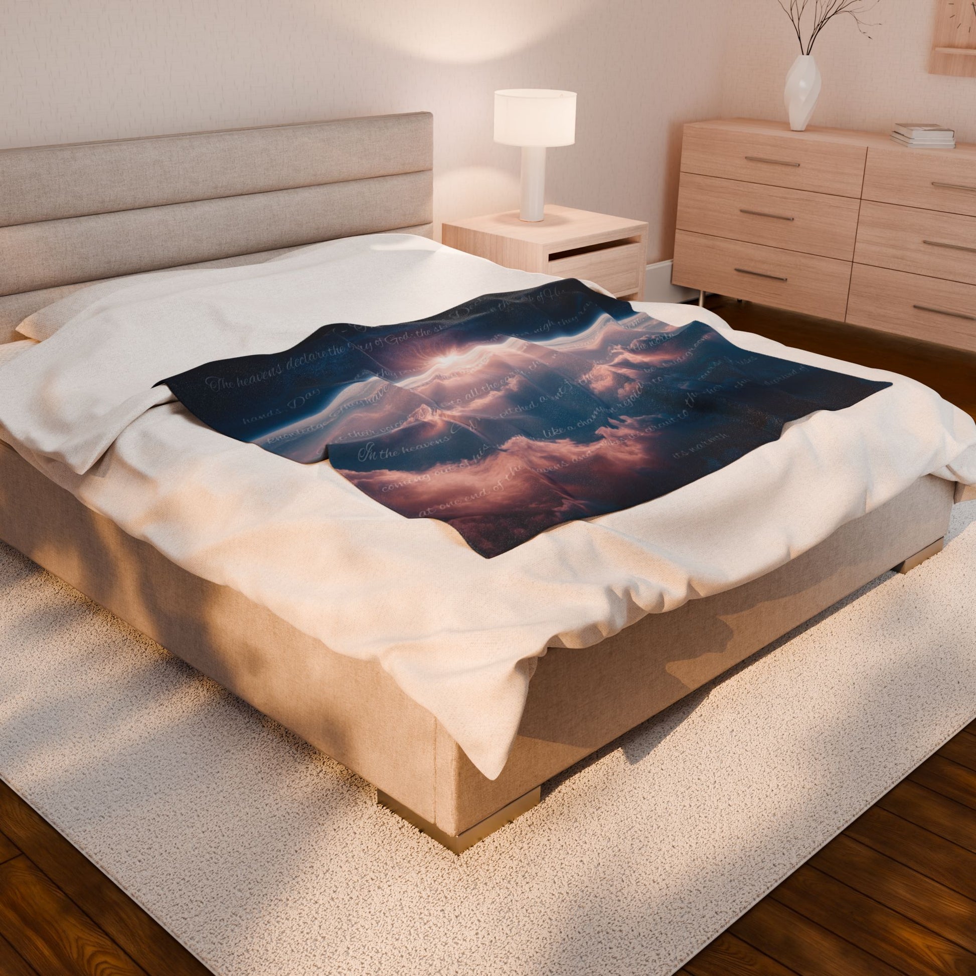 Covered by Him: The Heavens Declare – Psalm 19 Throw Blanket | all4HIM Collection, 50×60in