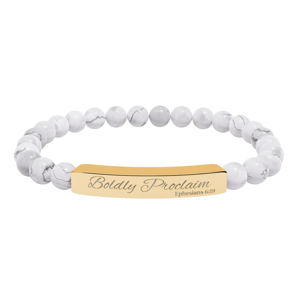 Boldly Proclaim – Ephesians 6:19 – Beaded Bracelet | Live the Verse | all4HIM