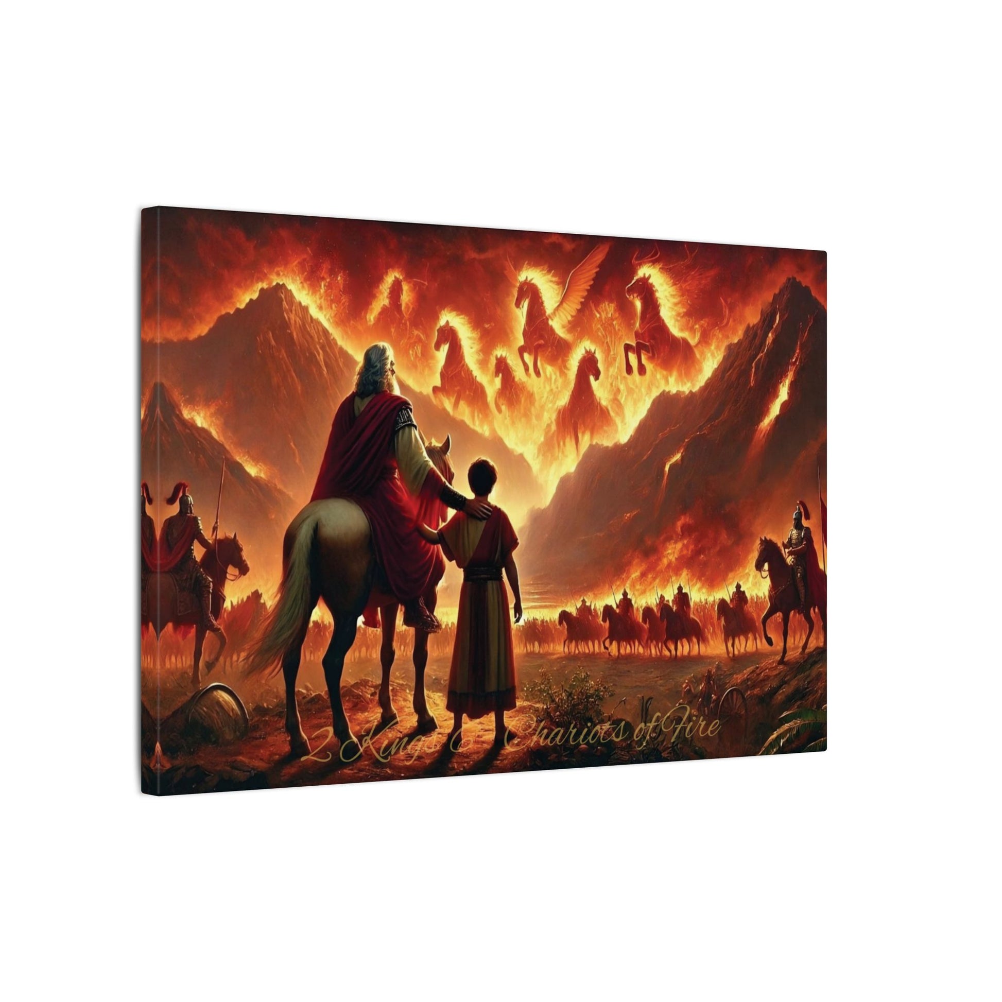 Sacred Scriptures: Chariots of Fire – 2 Kings 6 Scripture-Inspired Canvas | all4HIM Collection (18x12in and 30x20in))