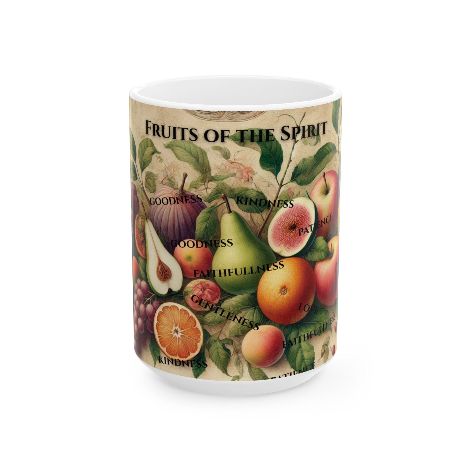Fill Your Cup: Fruits of the Spirit Mug – Christian Wraparound Mug | all4HIM Collection – 11oz & 15oz
