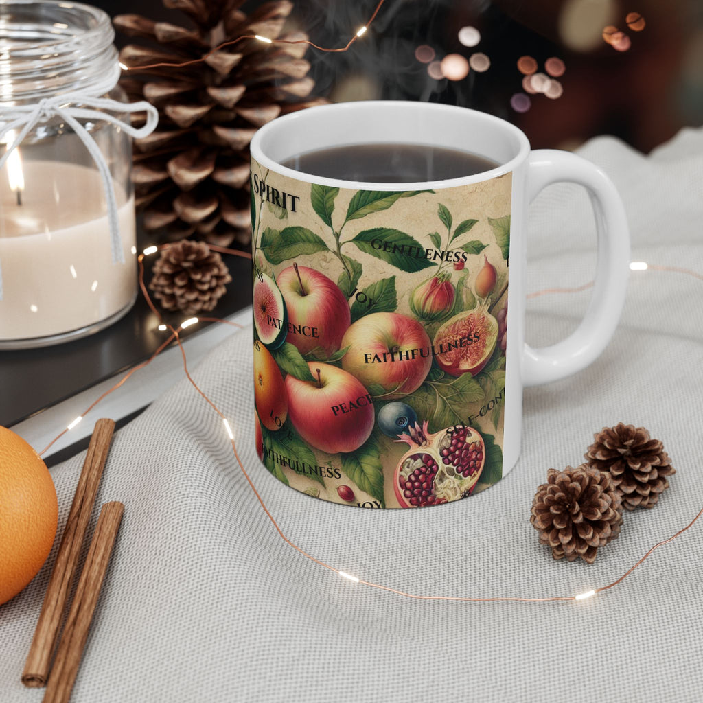 Fill Your Cup: Fruits of the Spirit Mug – Christian Wraparound Mug | all4HIM Collection – 11oz & 15oz