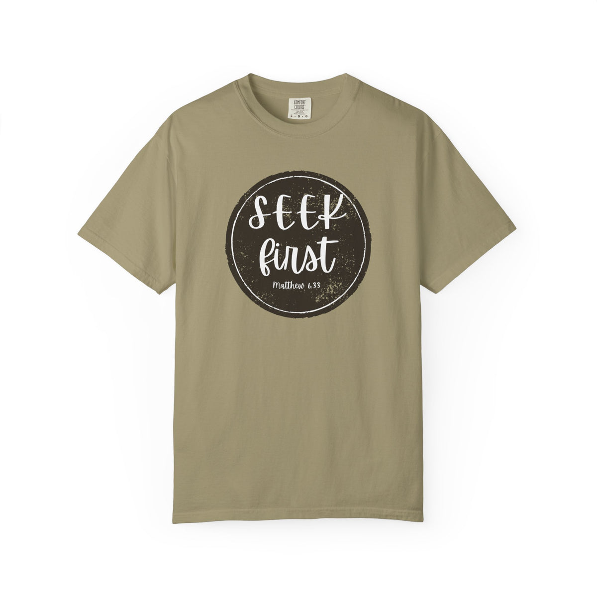 Seek First – Christian T-Shirt | Circle Seal Design | Live the Verse Collection | all4HIM
